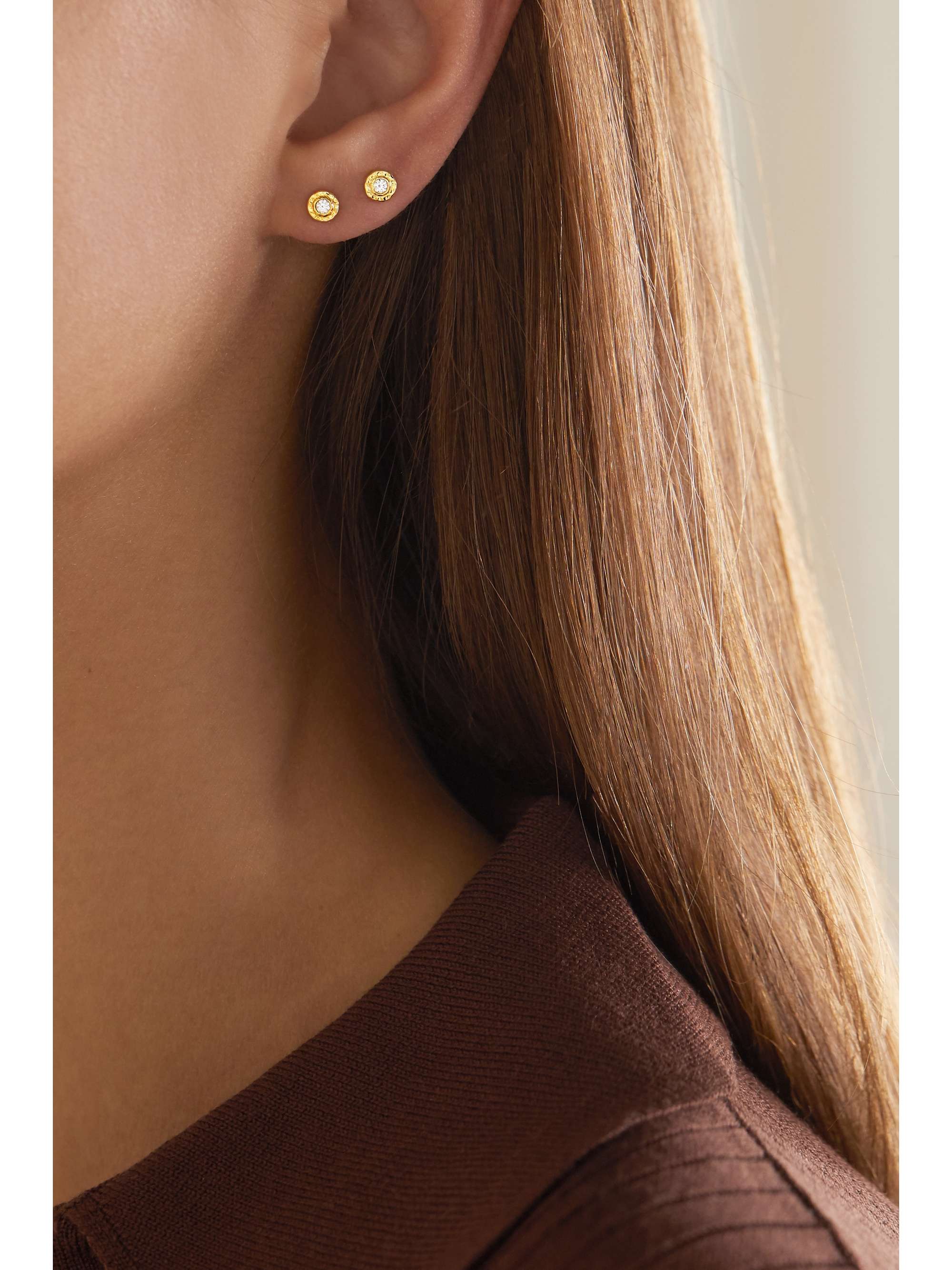 OCTAVIA ELIZABETH + NET SUSTAIN Nesting Gem 18-karat gold diamond earrings