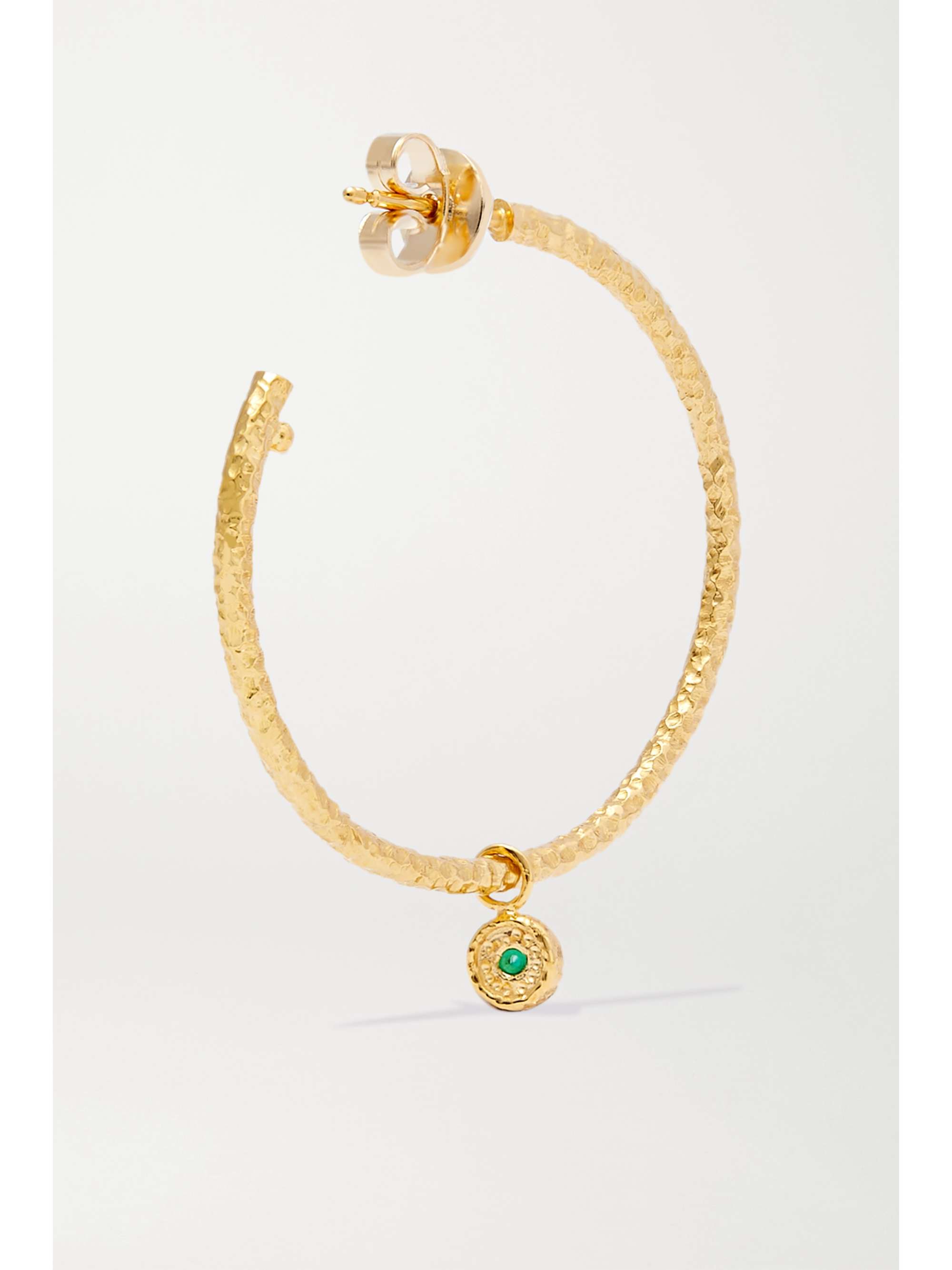 OCTAVIA ELIZABETH + NET SUSTAIN Nesting Gem 18-karat gold emerald hoop earrings
