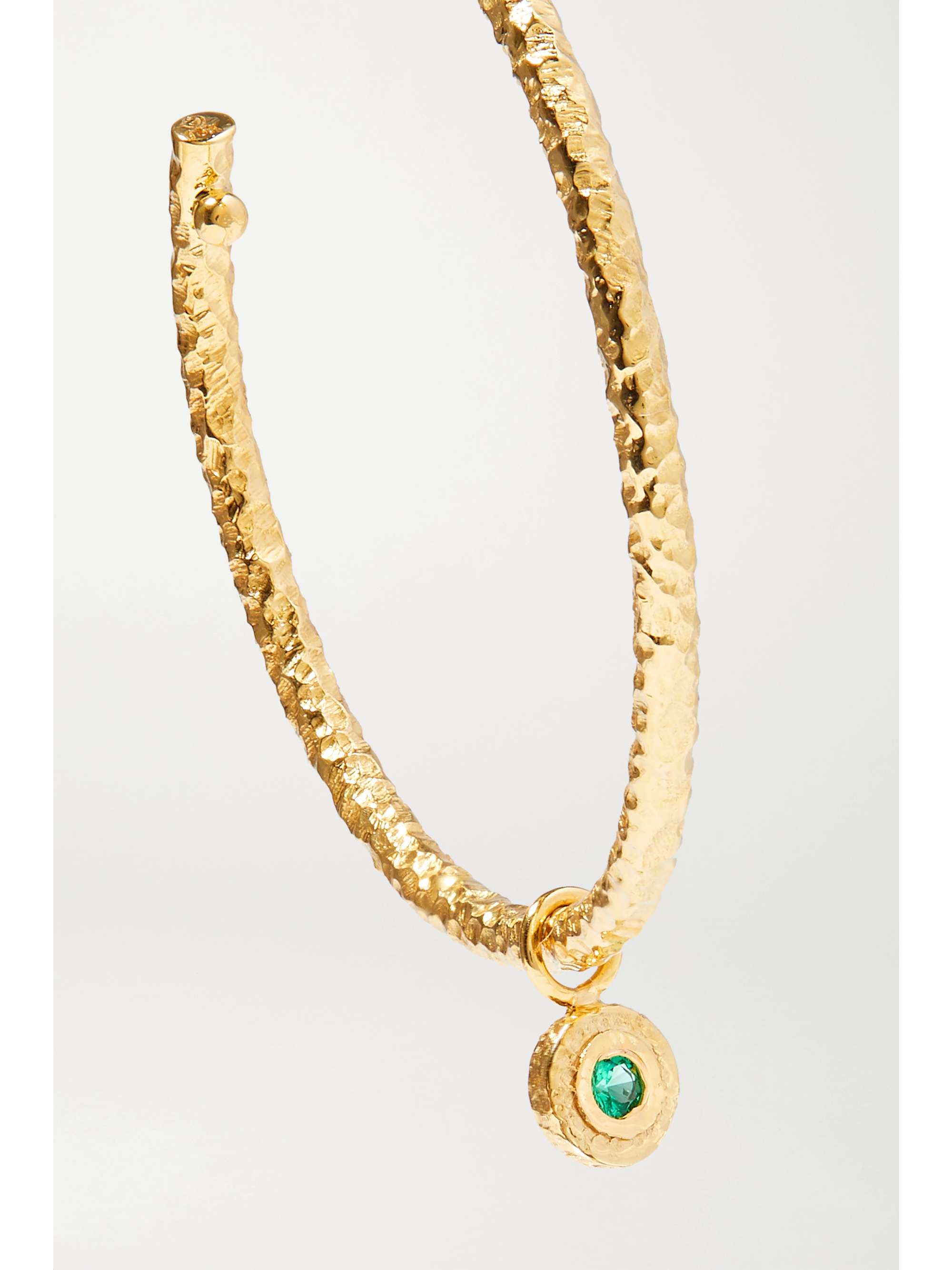 OCTAVIA ELIZABETH + NET SUSTAIN Nesting Gem 18-karat gold emerald hoop earrings