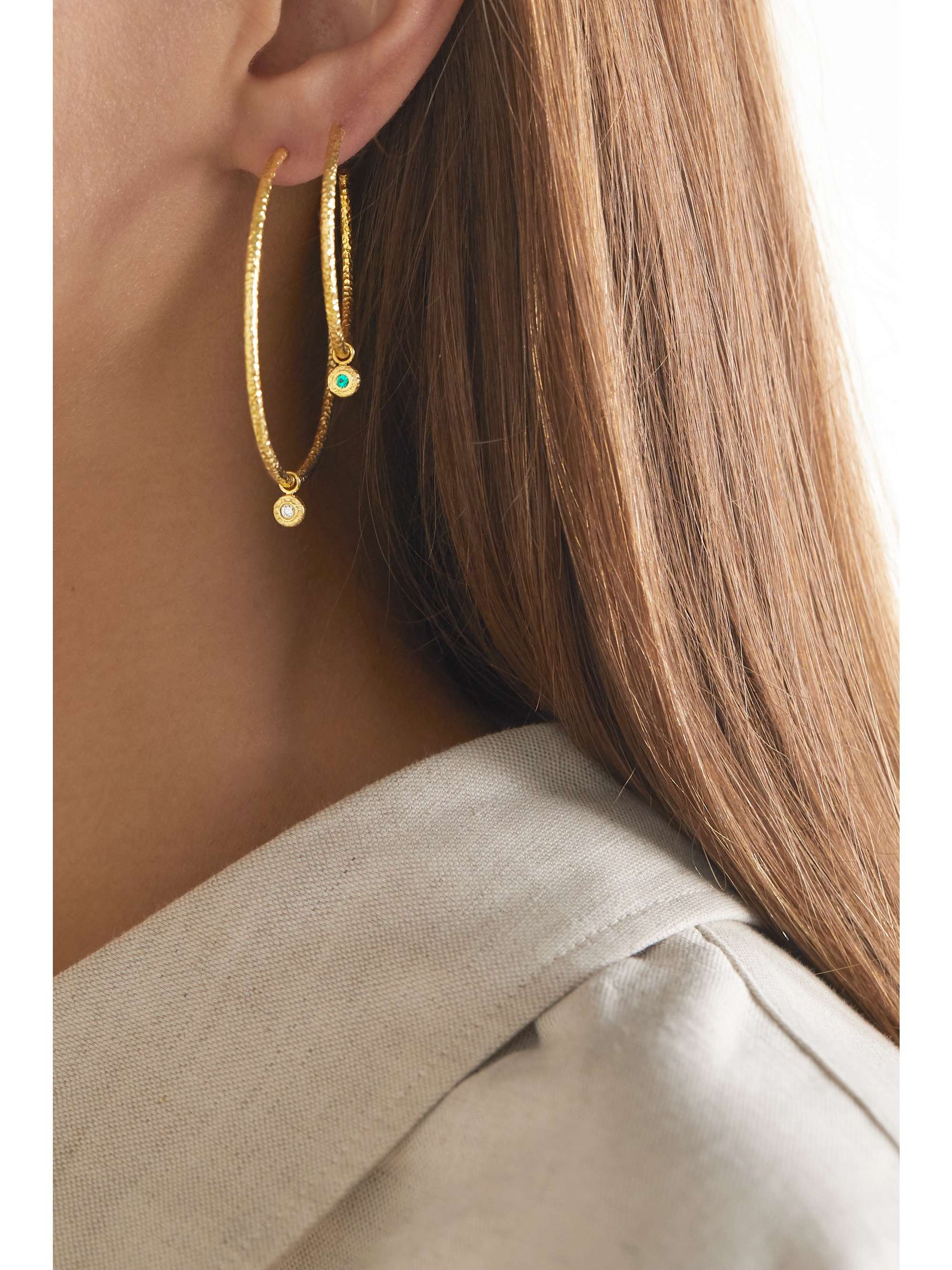 OCTAVIA ELIZABETH + NET SUSTAIN Nesting Gem 18-karat recycled gold diamond hoop earrings