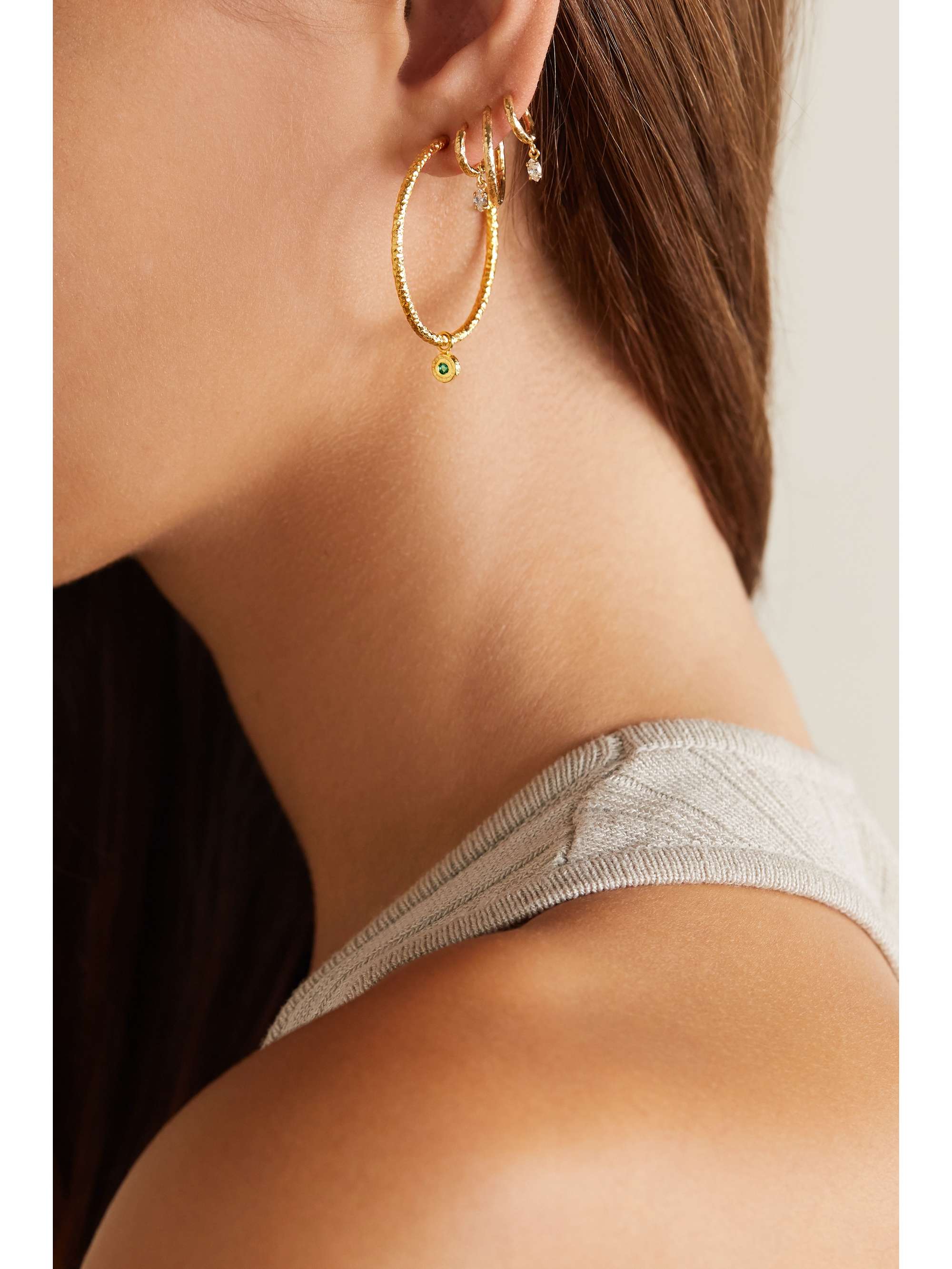 OCTAVIA ELIZABETH + NET SUSTAIN Gabby 18-karat gold hoop earrings