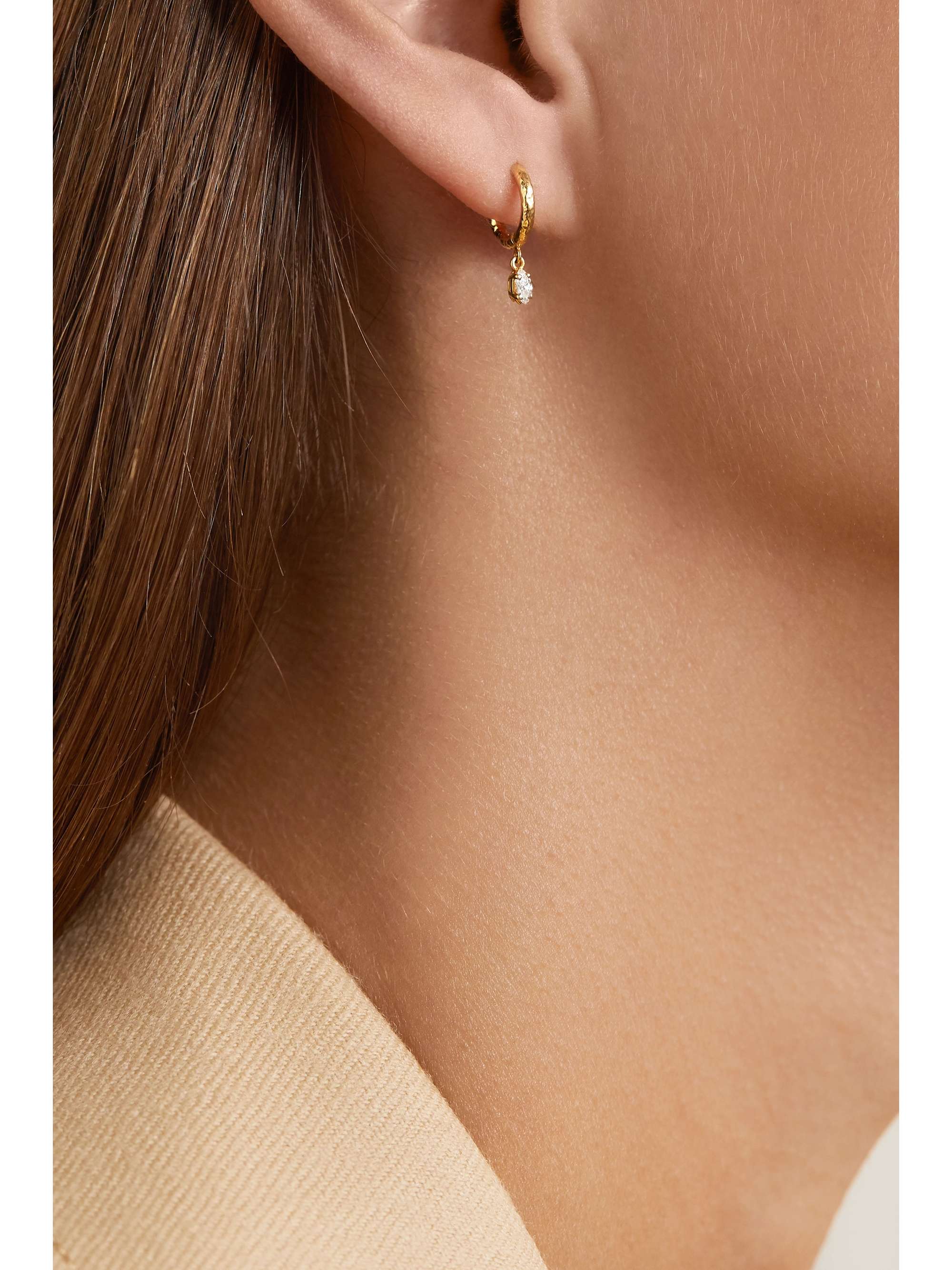 OCTAVIA ELIZABETH + NET SUSTAIN Micro Gabby 18-karat recycled gold diamond hoop earrings