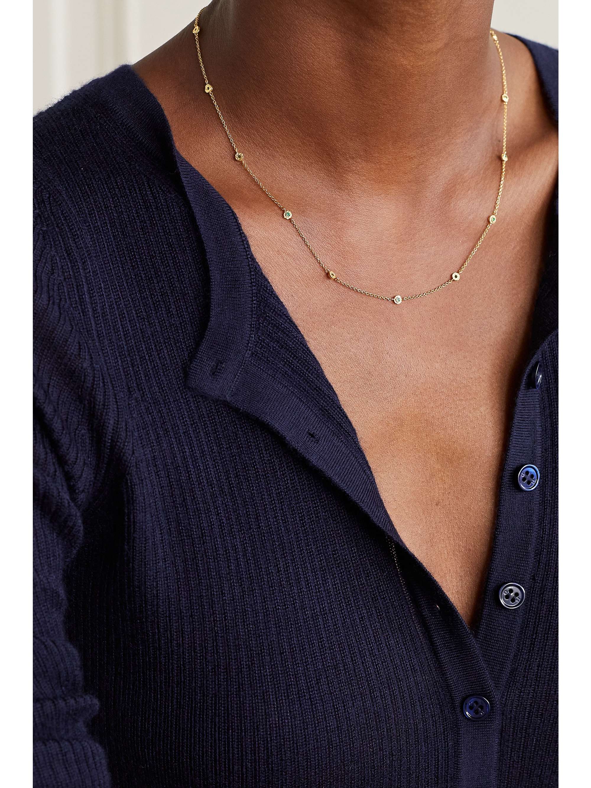 OCTAVIA ELIZABETH + NET SUSTAIN Nesting Gem 18-karat recycled gold emerald necklace