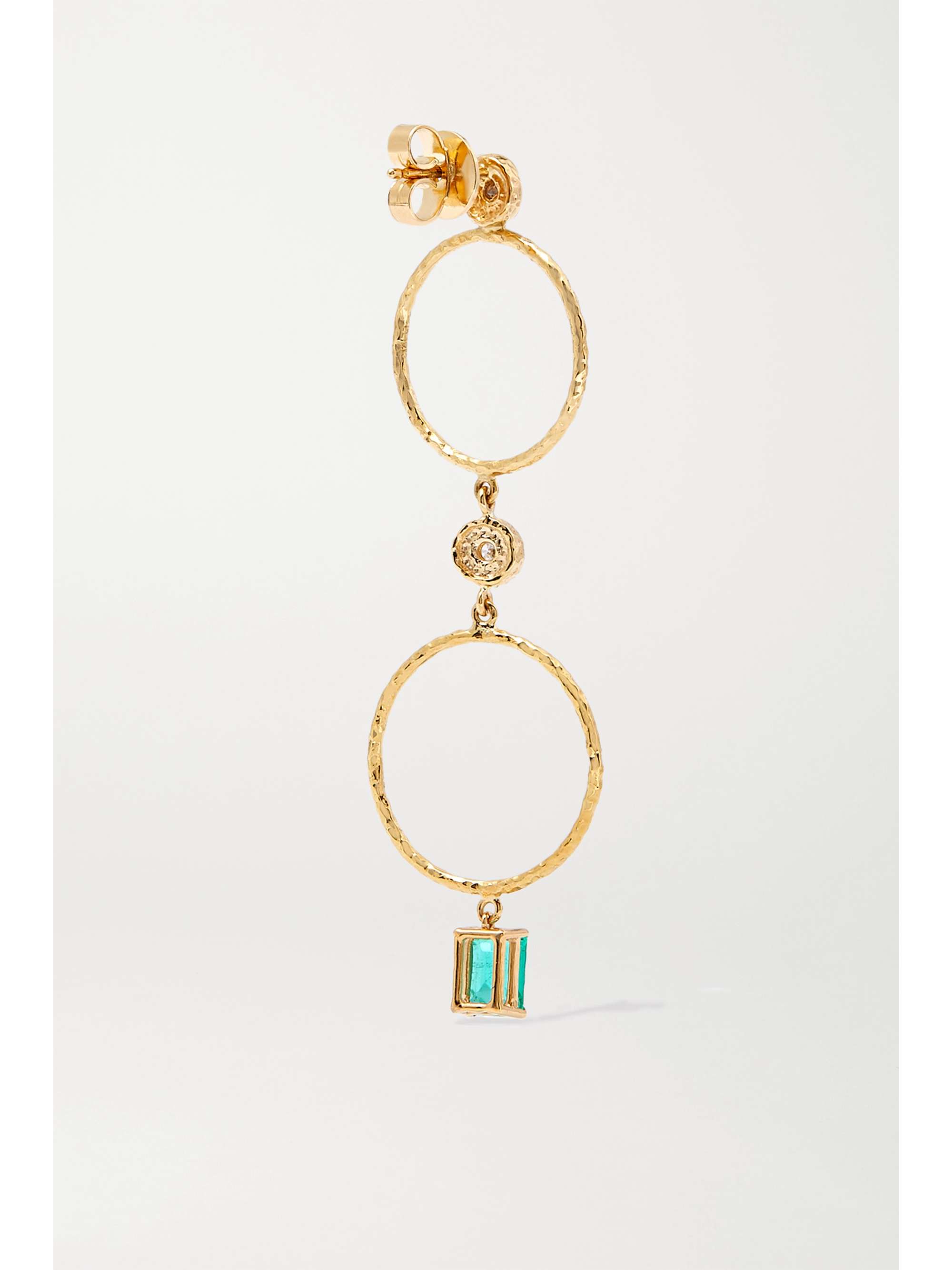OCTAVIA ELIZABETH + NET SUSTAIN Nesting Gem 18-karat recycled gold, emerald and diamond earrings
