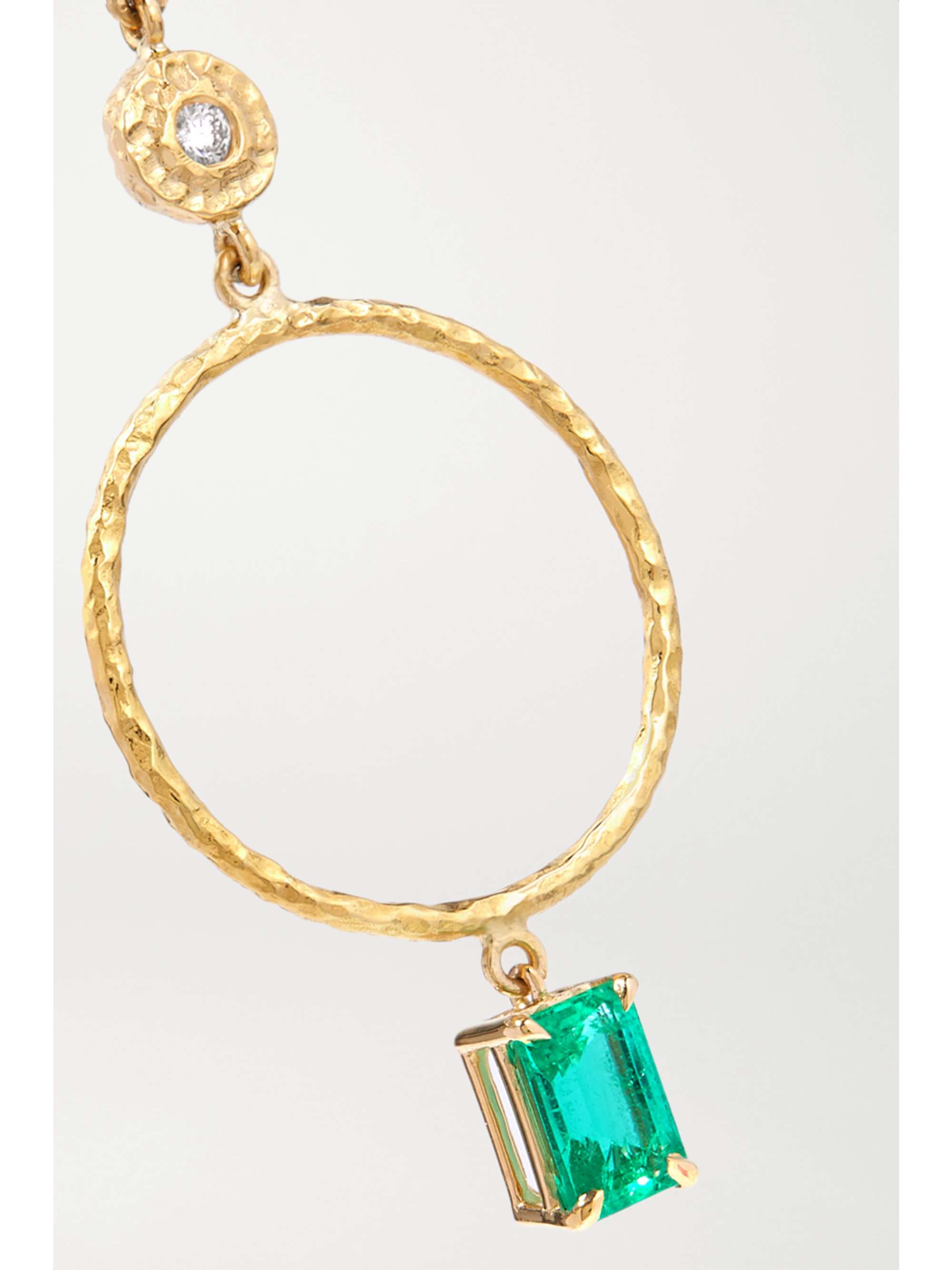 OCTAVIA ELIZABETH + NET SUSTAIN Nesting Gem 18-karat recycled gold, emerald and diamond earrings