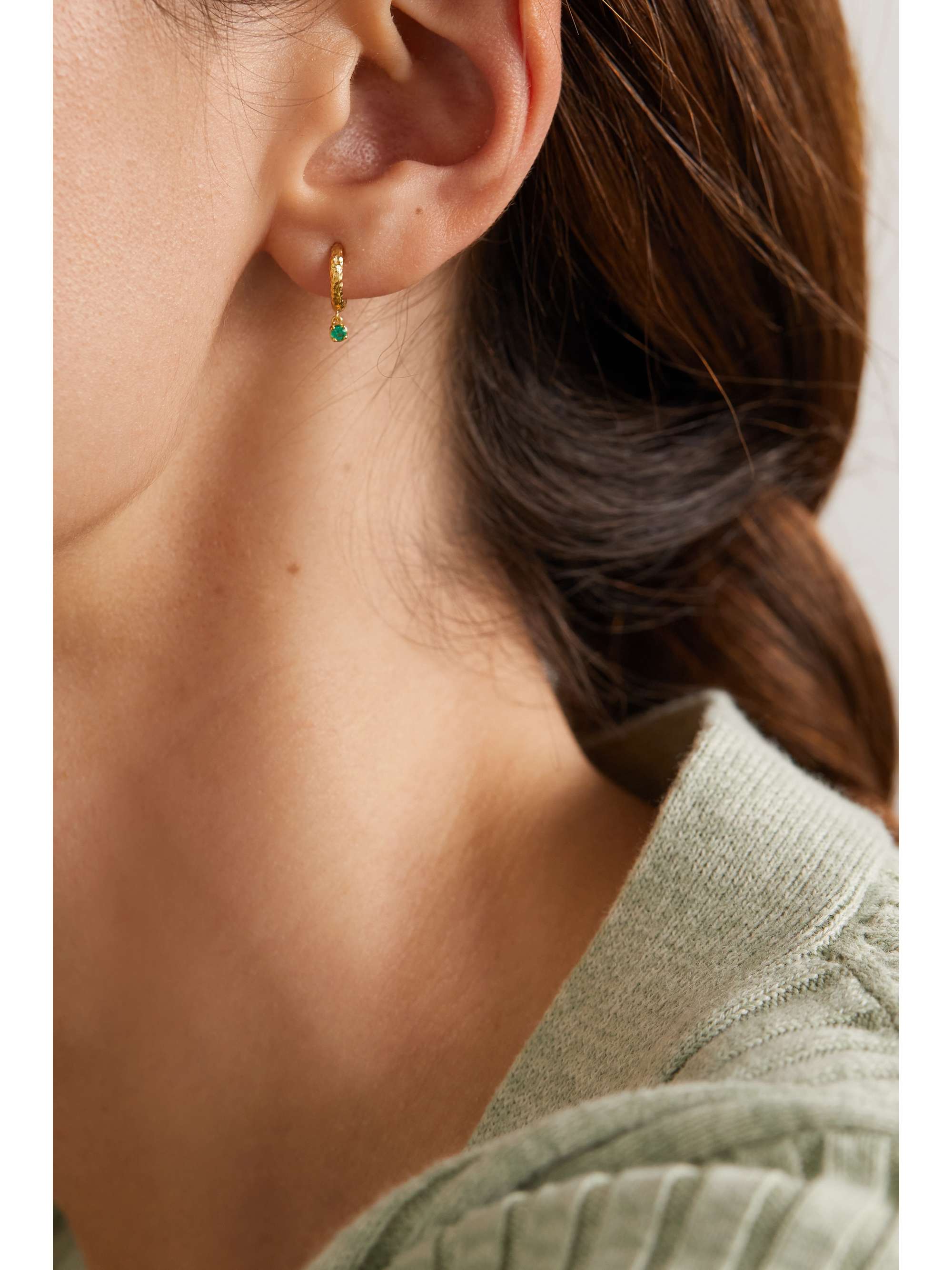 OCTAVIA ELIZABETH + NET SUSTAIN Micro Gabby 18-karat recycled gold diamond hoop earrings