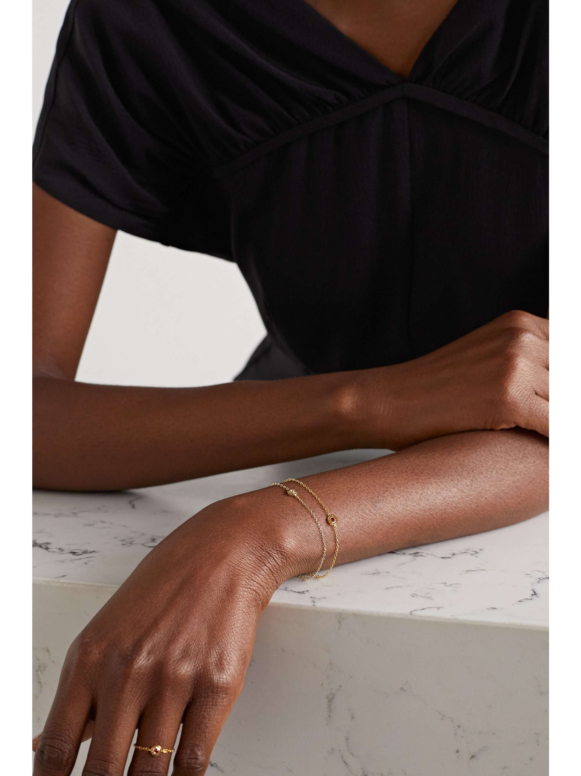 OCTAVIA ELIZABETH + NET SUSTAIN Nesting Gem 18-karat recycled gold ruby bracelet