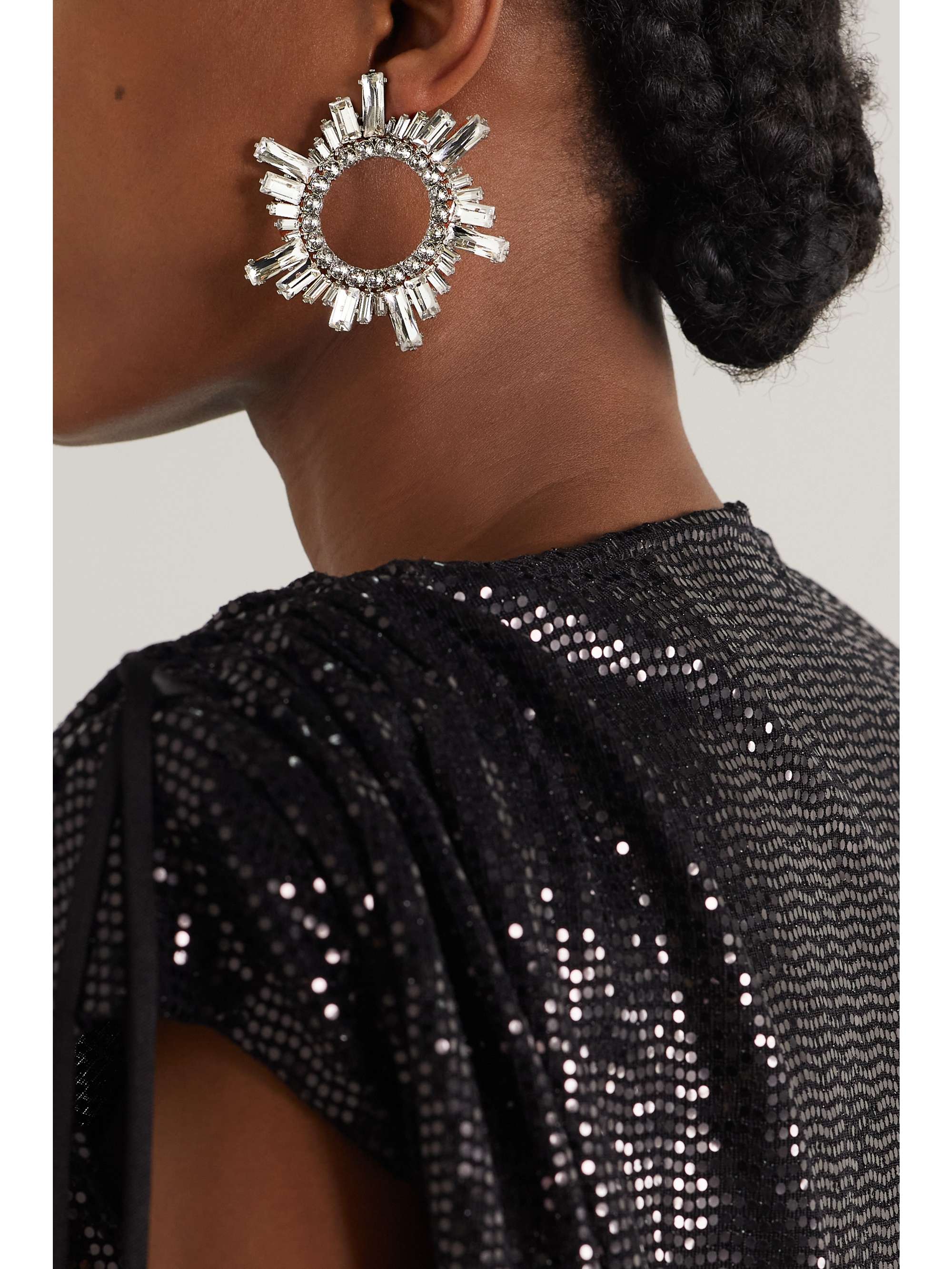 AMINA MUADDI Begum silver-tone crystal earrings
