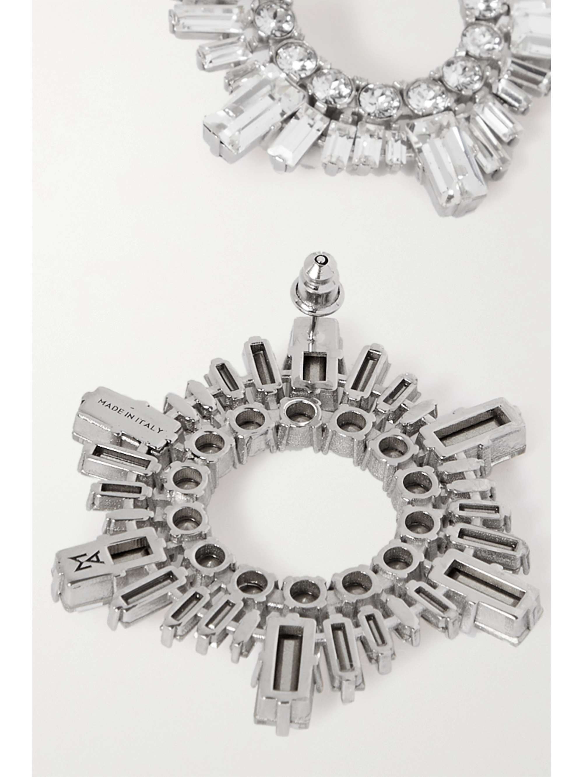 AMINA MUADDI Begum mini silver-tone crystal earrings