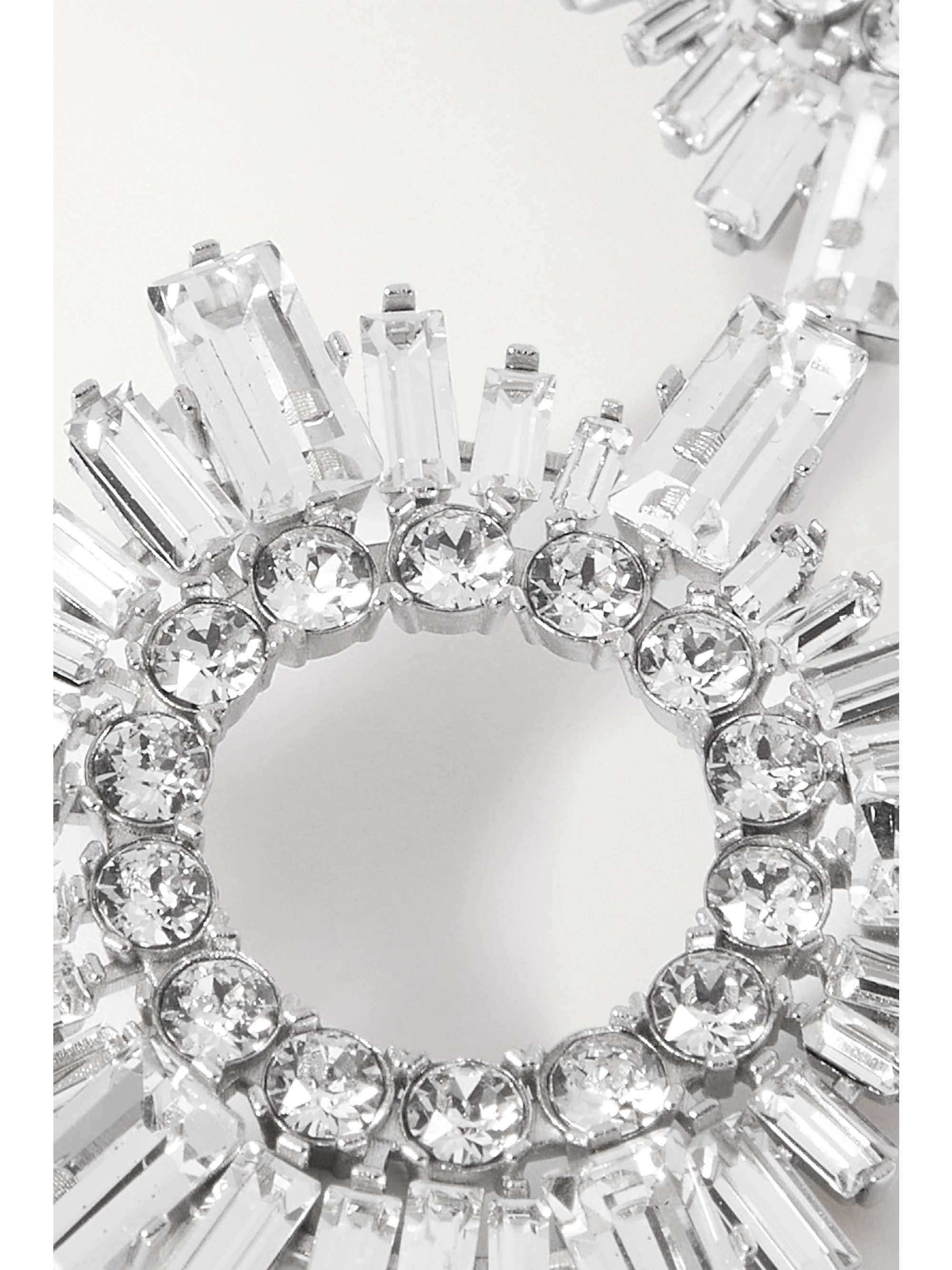 AMINA MUADDI Begum mini silver-tone crystal earrings