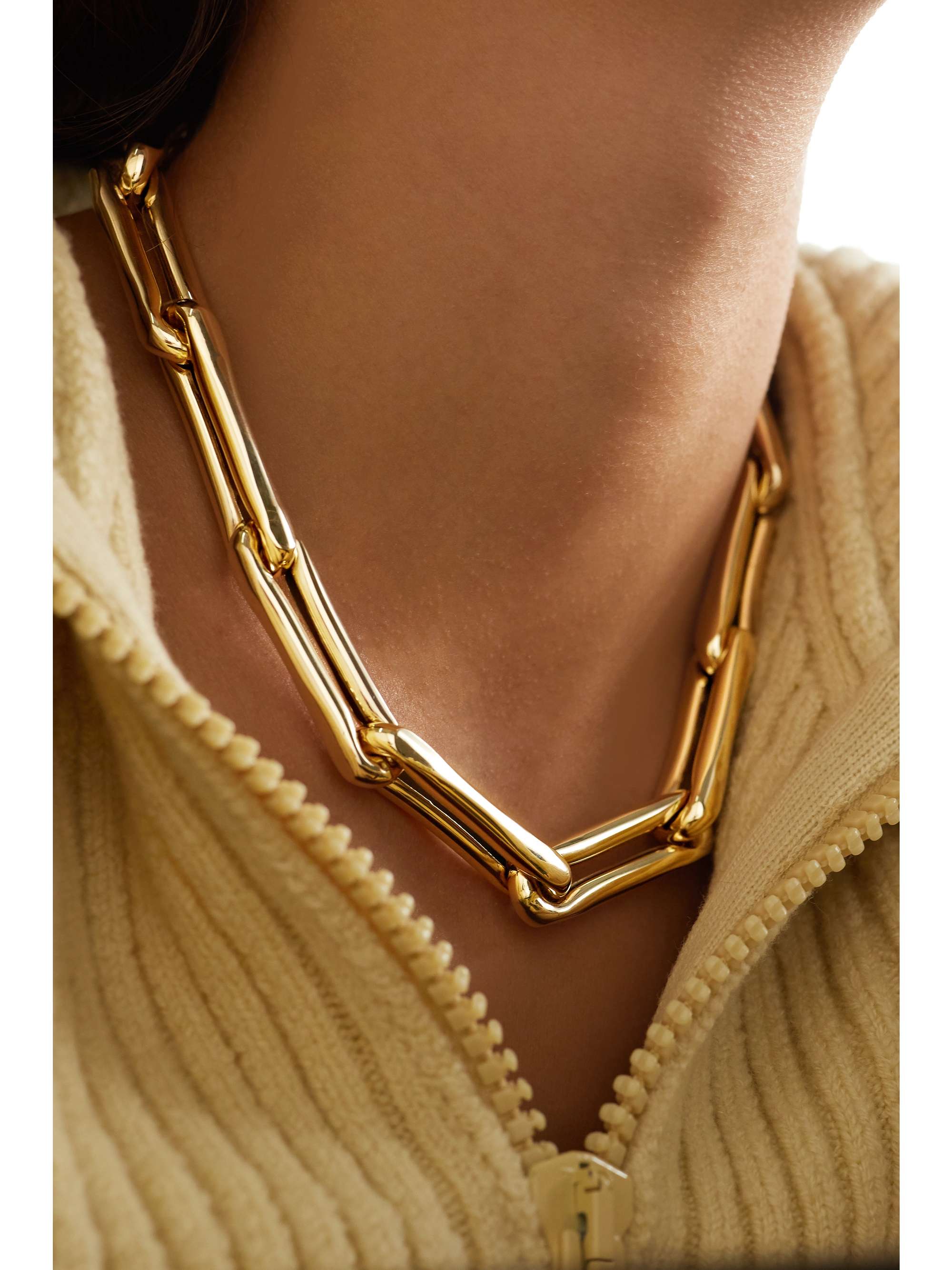 LAUREN RUBINSKI Extra Large 14-karat gold and enamel necklace