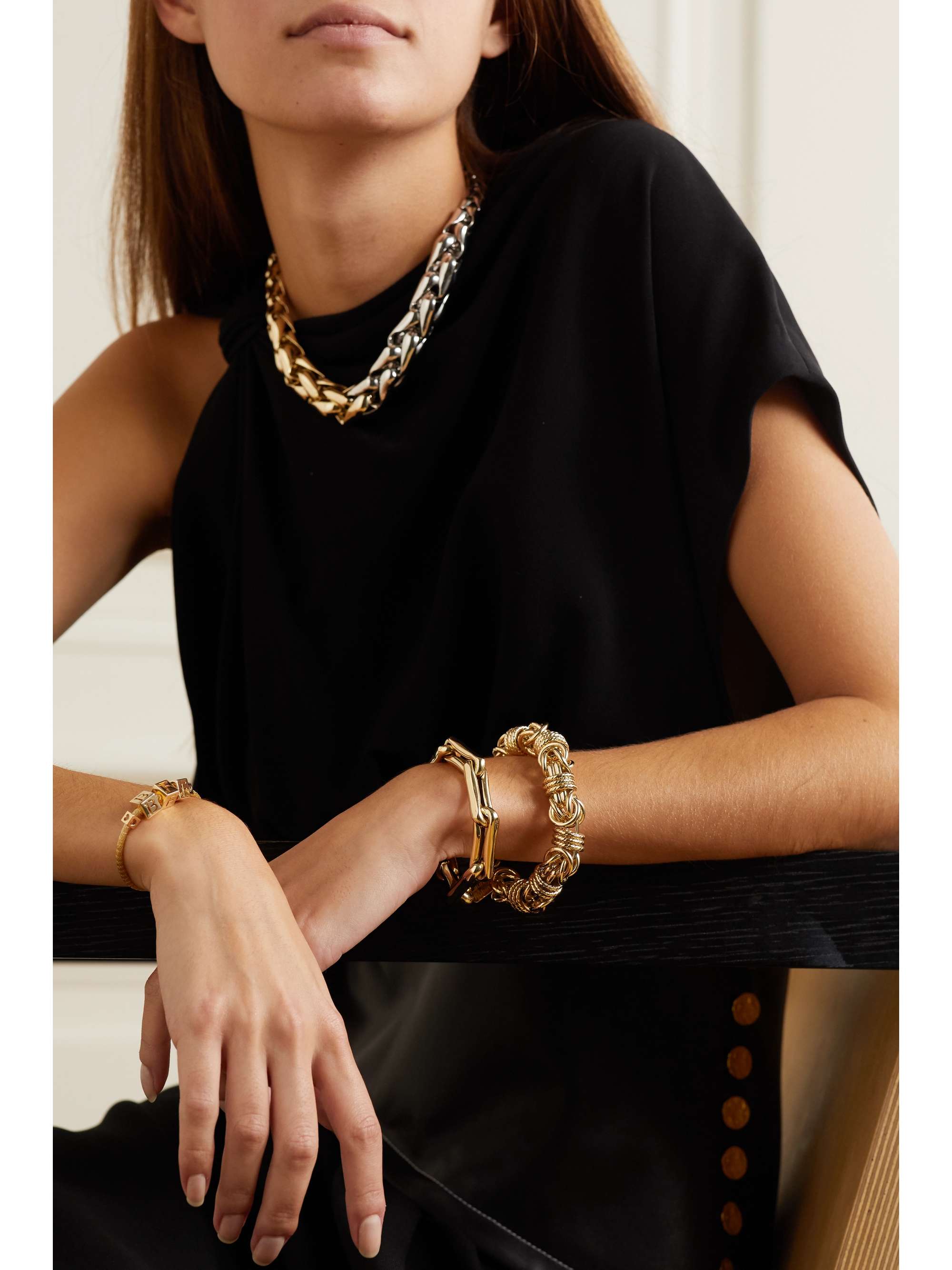 LAUREN RUBINSKI Extra Large 14-karat gold bracelet