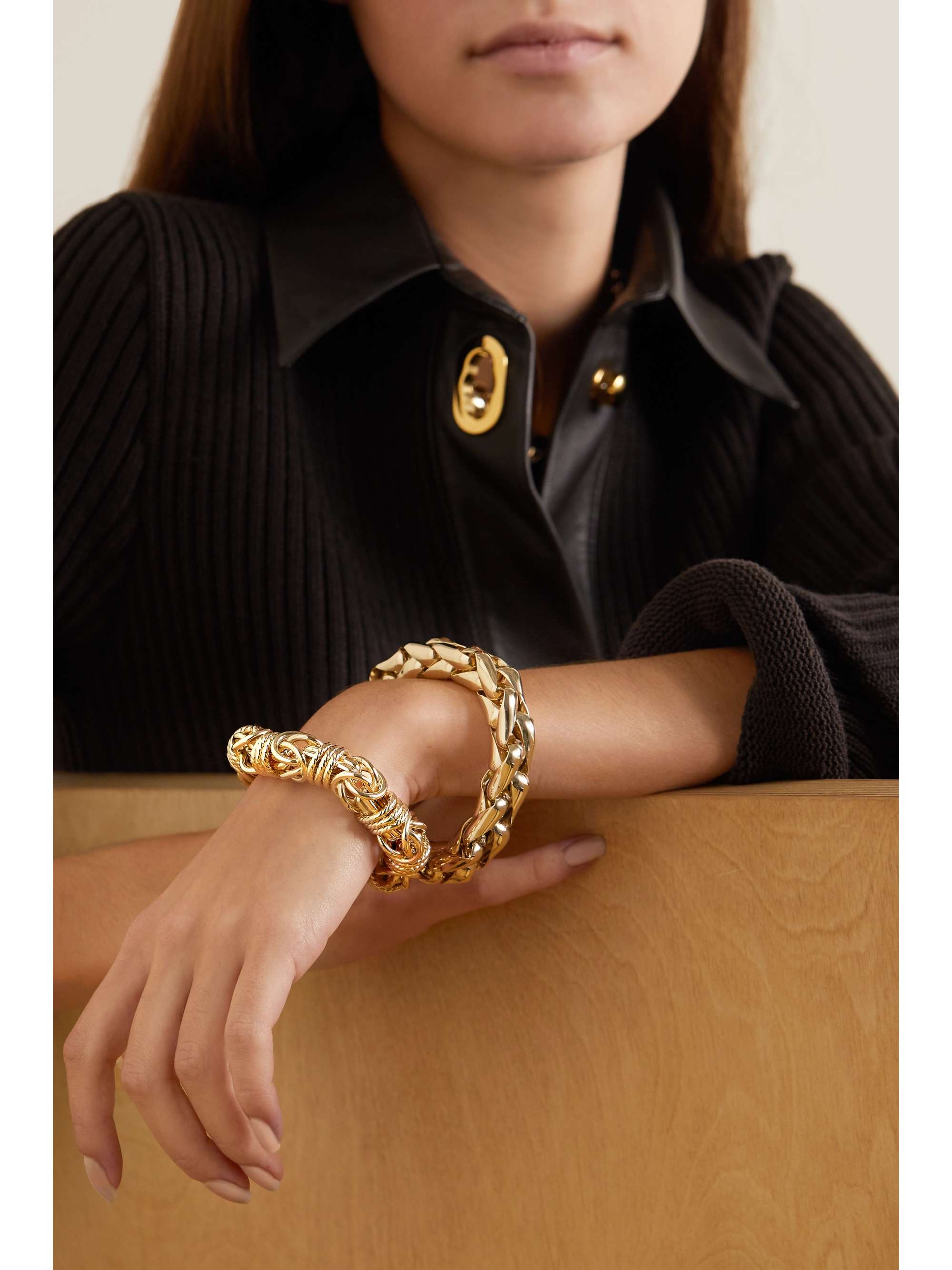 LAUREN RUBINSKI Medium 14-karat gold bracelet