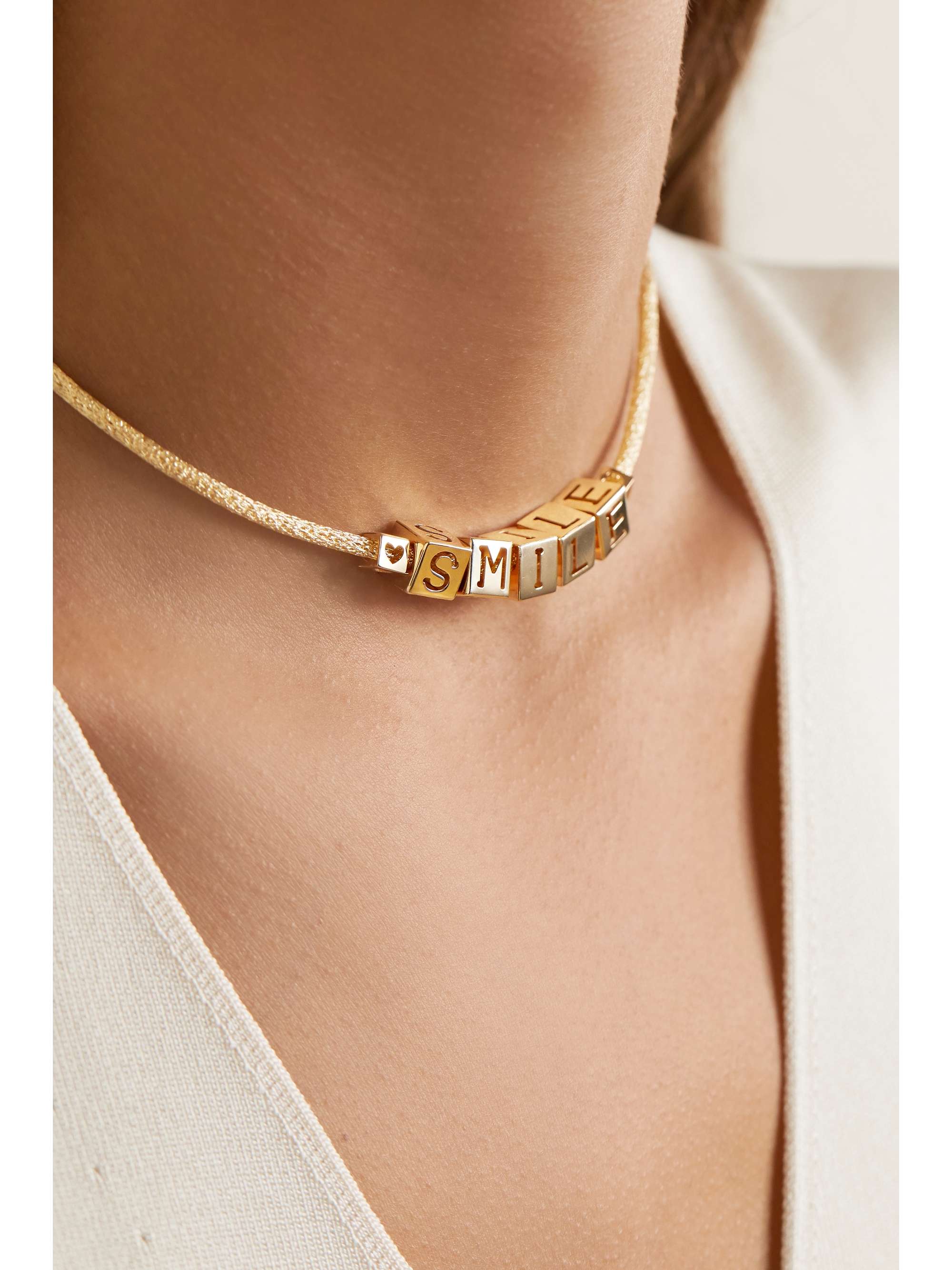 LAUREN RUBINSKI Lucky 14-karat gold necklace