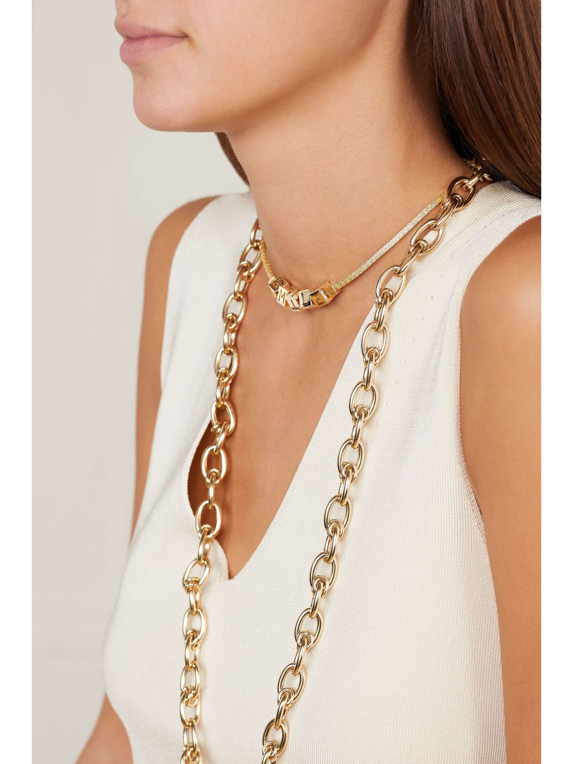 LAUREN RUBINSKI Lucky 14-karat gold necklace