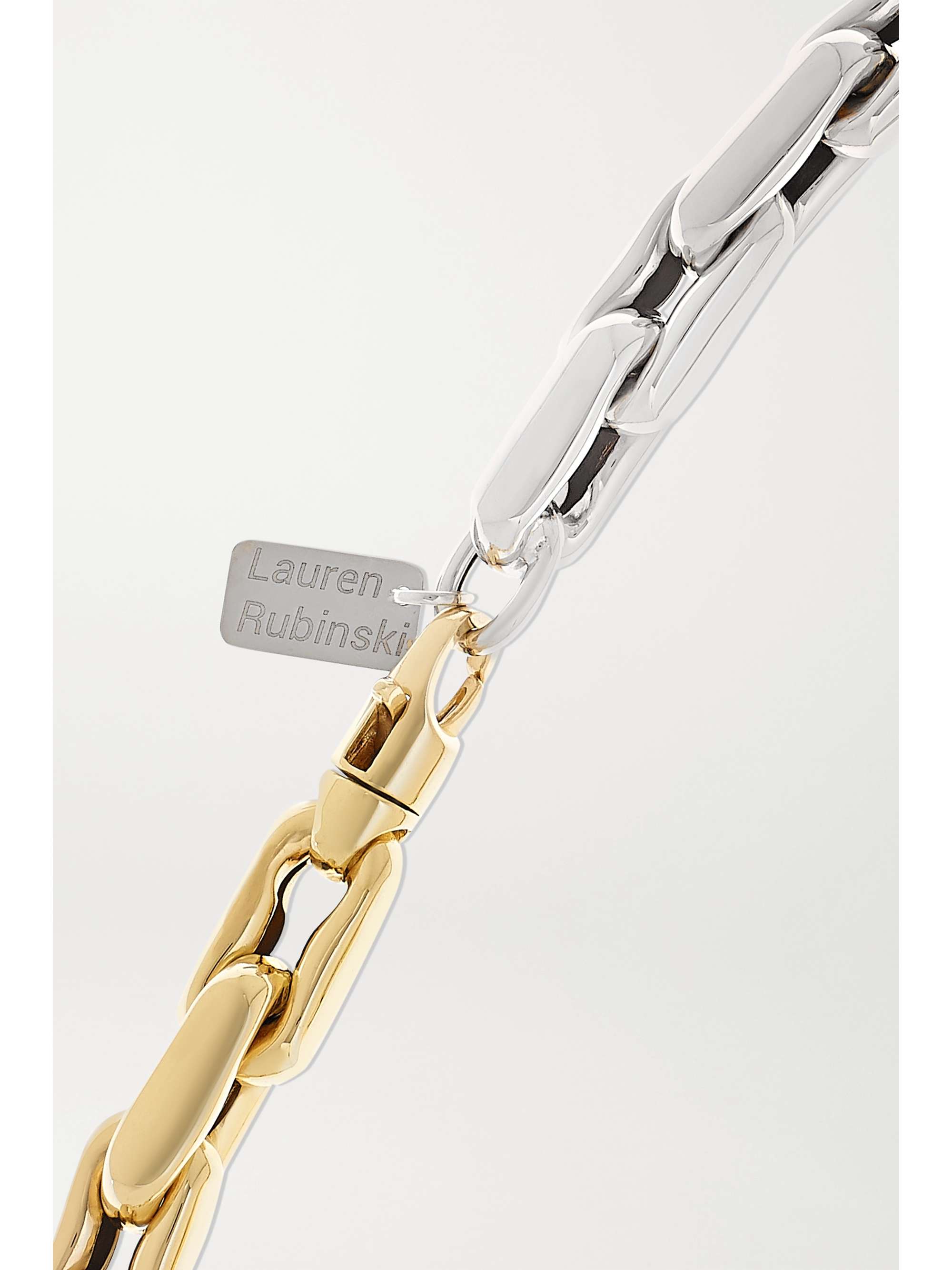 LAUREN RUBINSKI Medium 14-karat yellow and white gold necklace