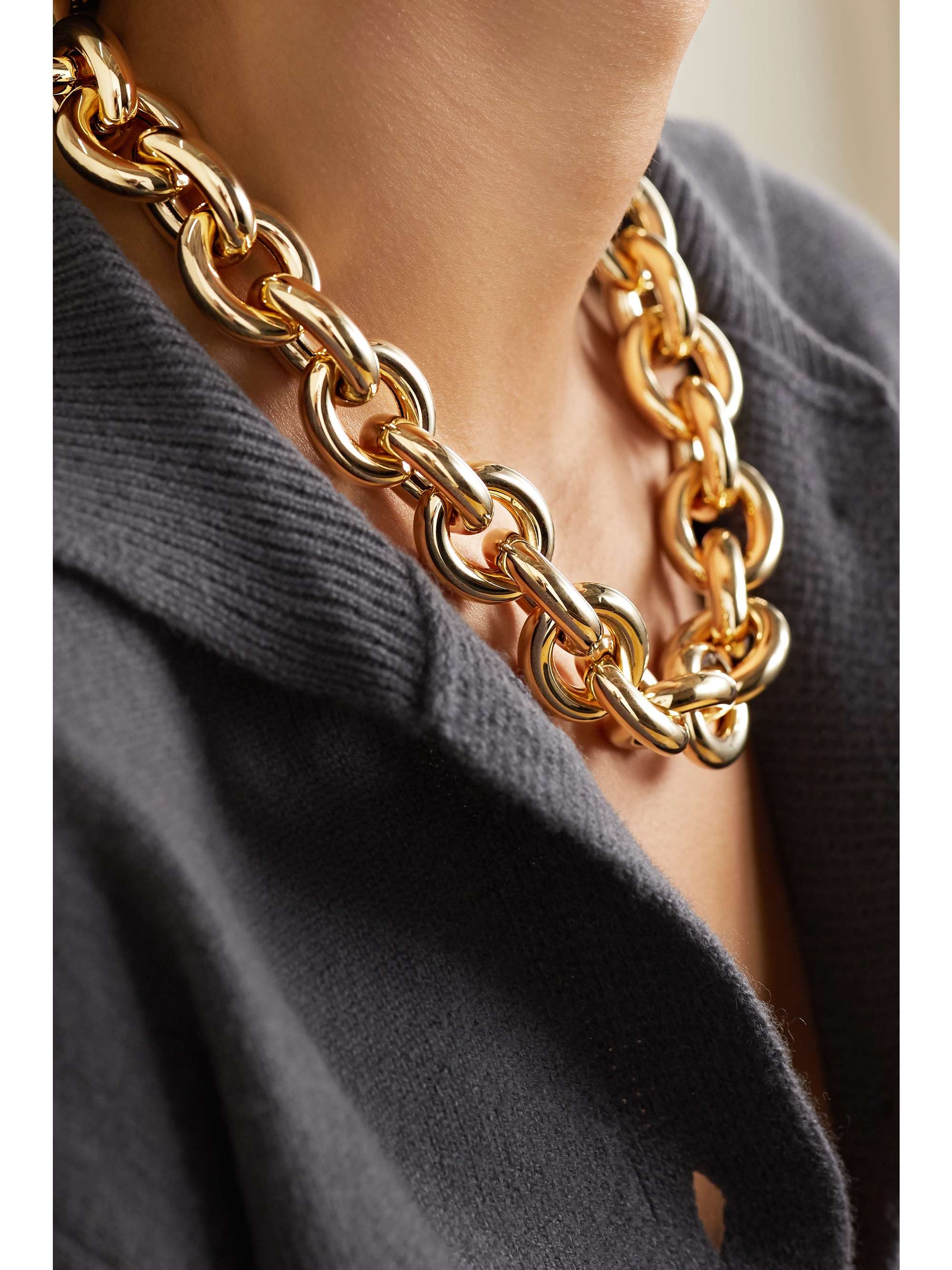 LAUREN RUBINSKI Extra Large 14-karat gold necklace