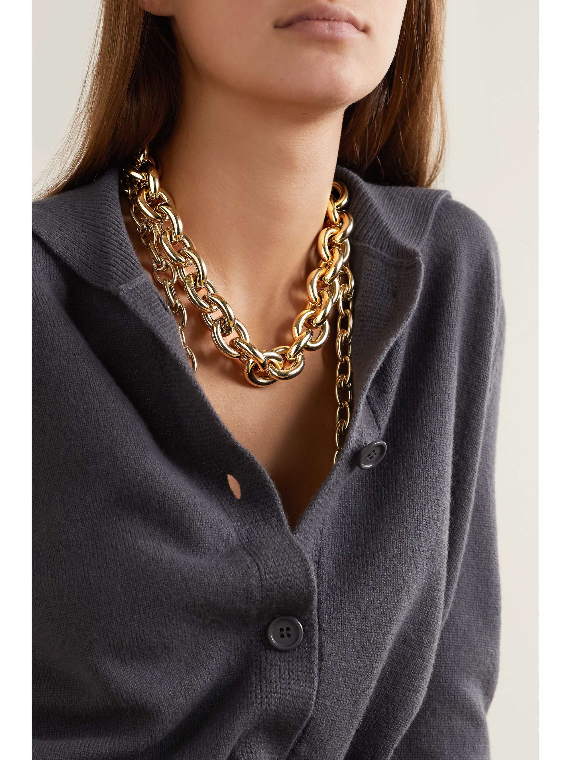 LAUREN RUBINSKI Extra Large 14-karat gold necklace