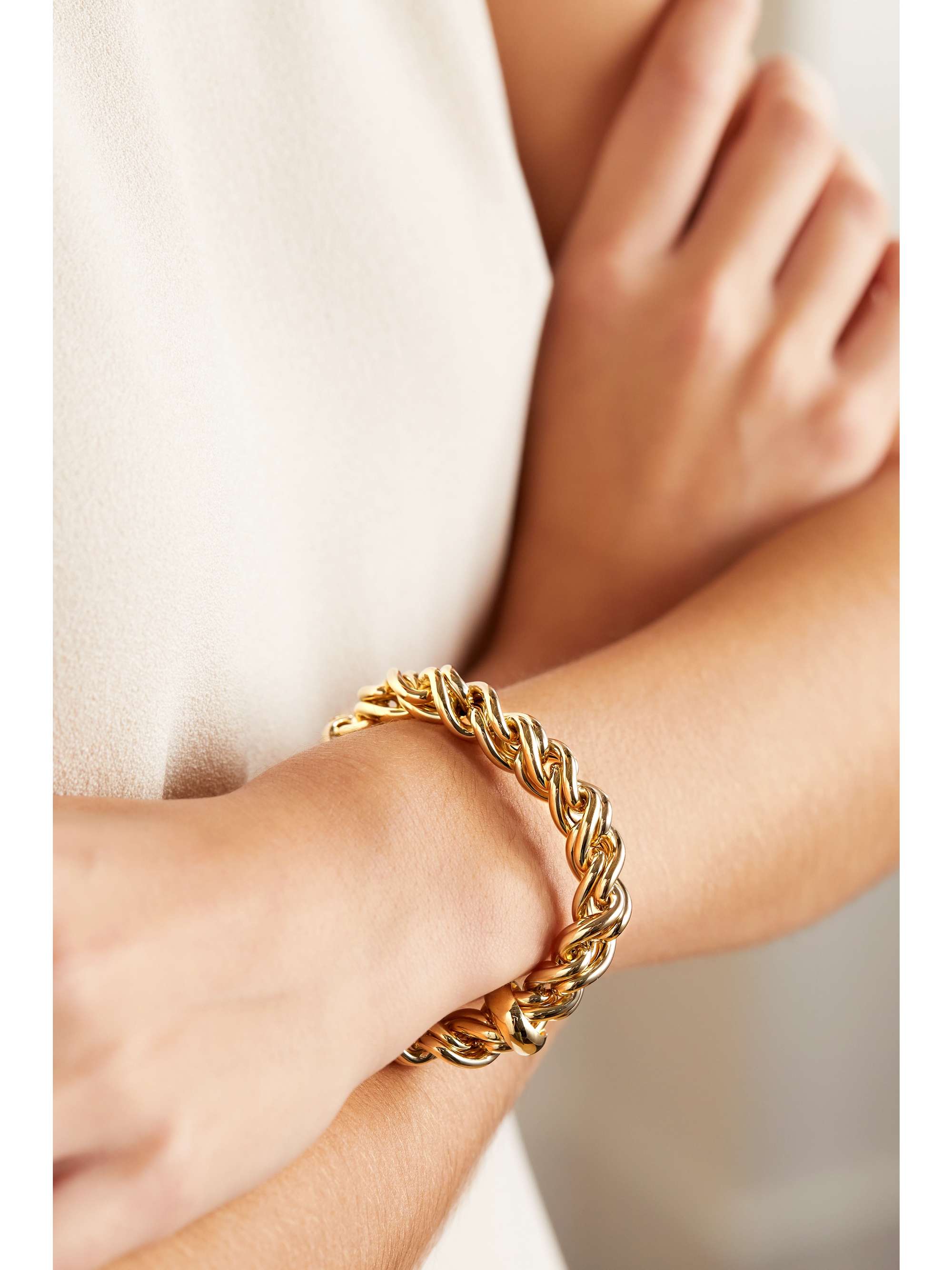 LAUREN RUBINSKI Medium 14-karat gold bracelet