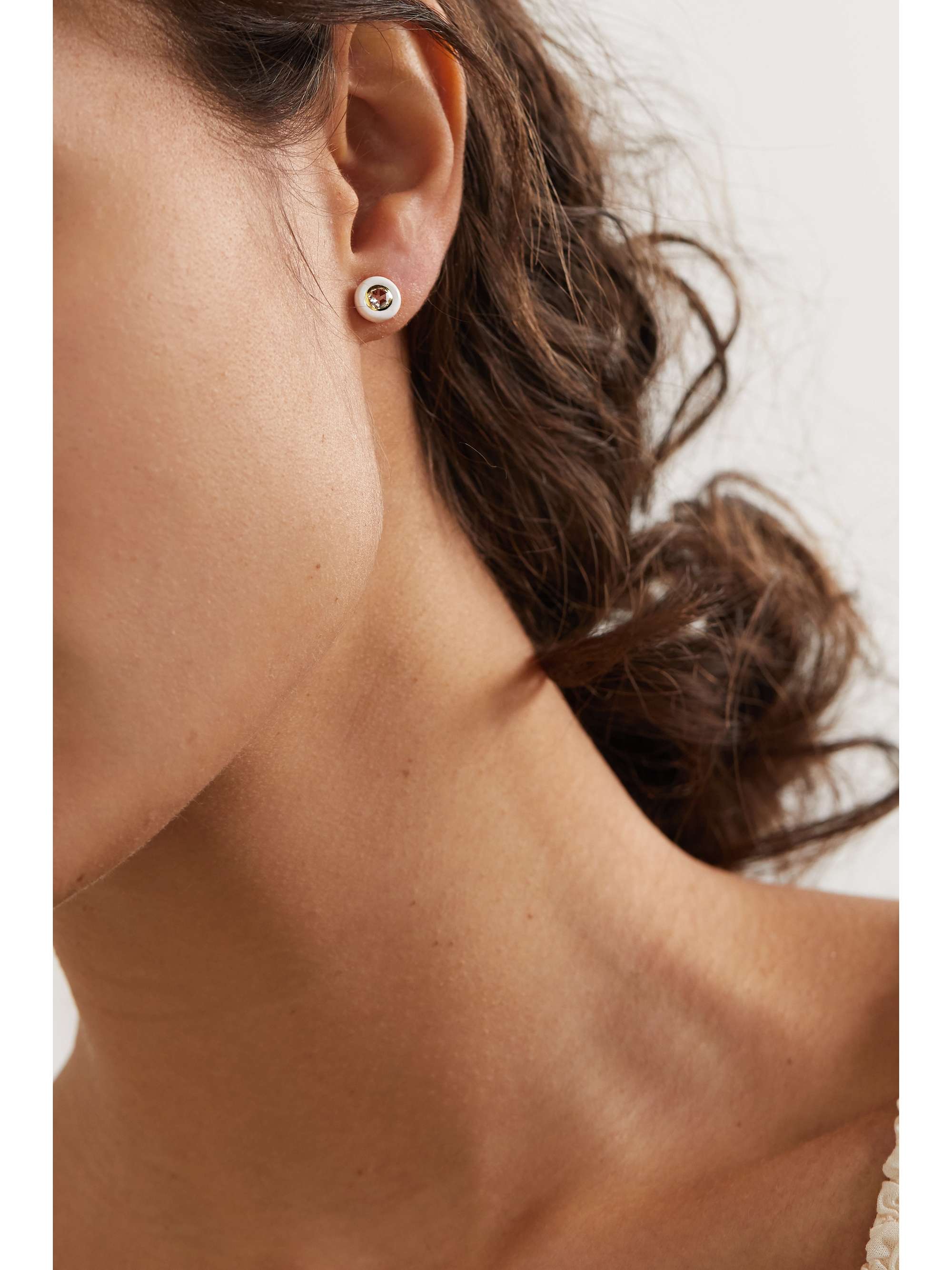 IPPOLITA Lollipop Carnevale 18-karat gold, ceramic and diamond earrings