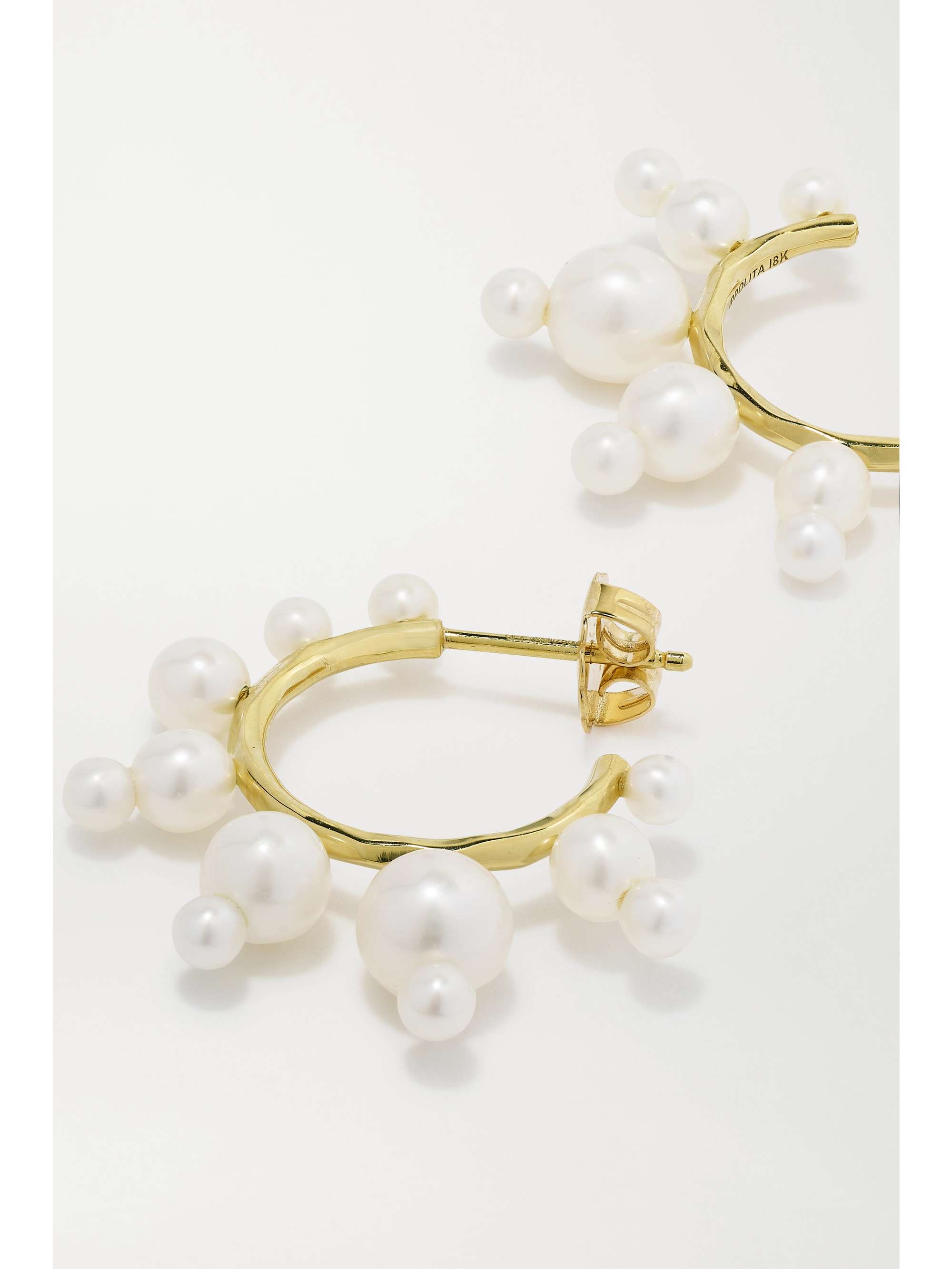 IPPOLITA Nova 18-karat gold pearl hoop earrings