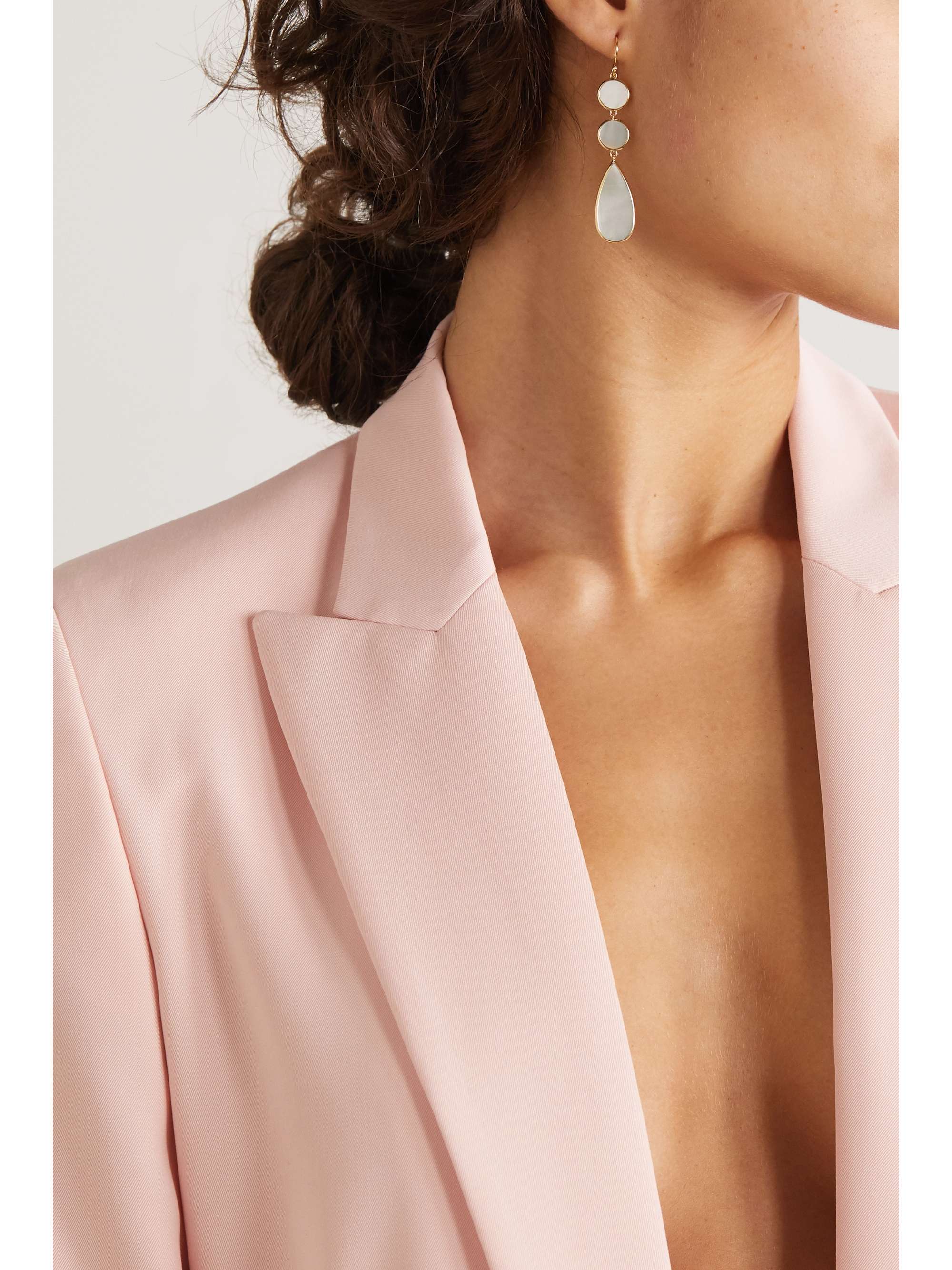 IPPOLITA Polished Rock Candy 18-karat gold mother-of-pearl earrings