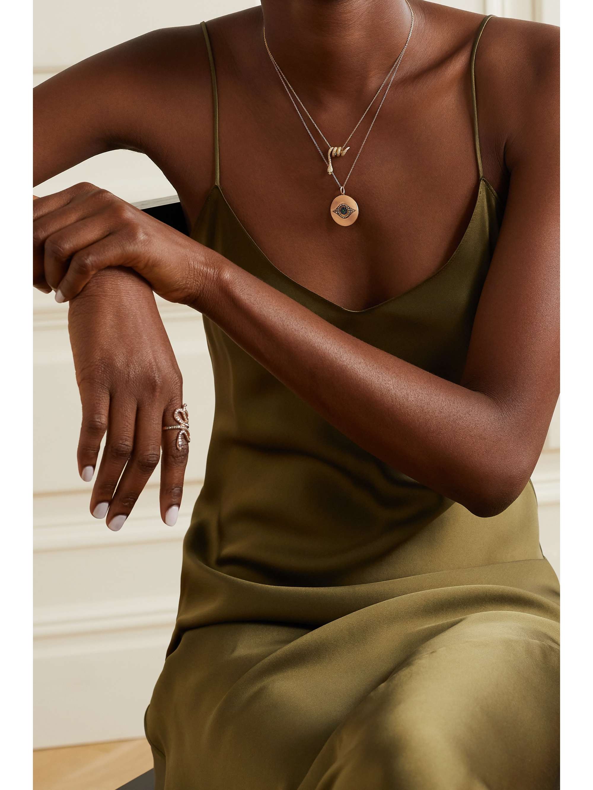 ILEANA MAKRI Golden Dawn 18-karat gold multi-stone necklace