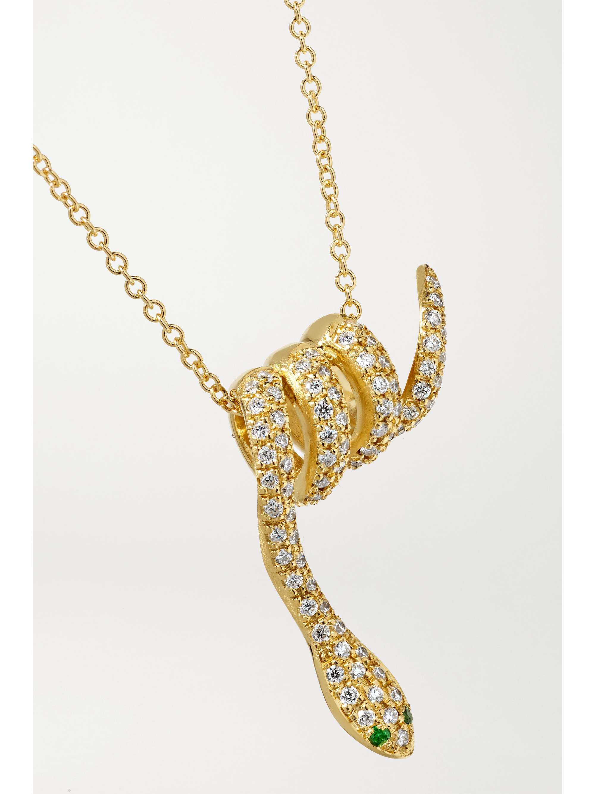 ILEANA MAKRI Snake 18-karat gold, diamond and tsavorite necklace