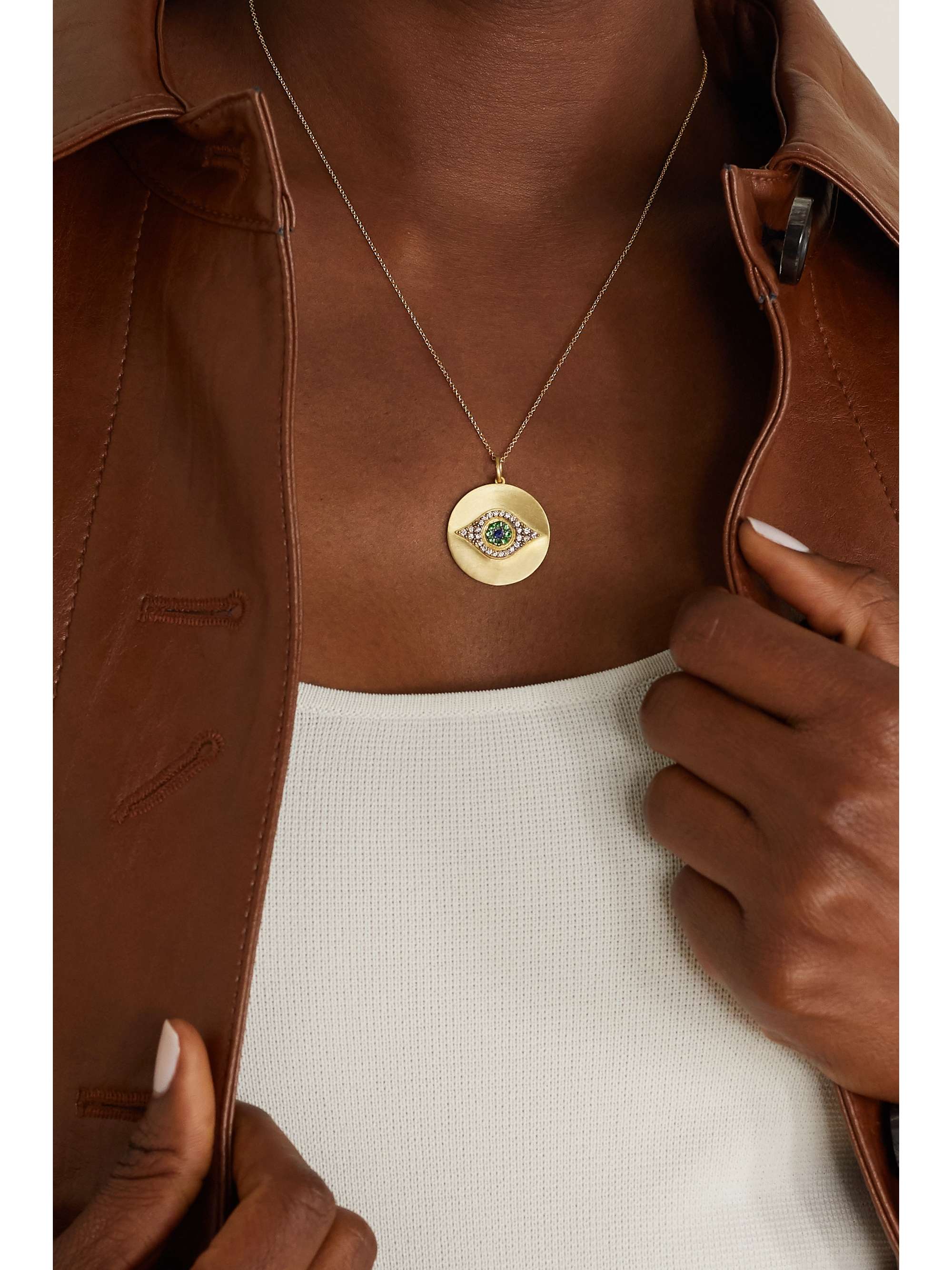 ILEANA MAKRI Golden Dawn 18-karat gold multi-stone necklace