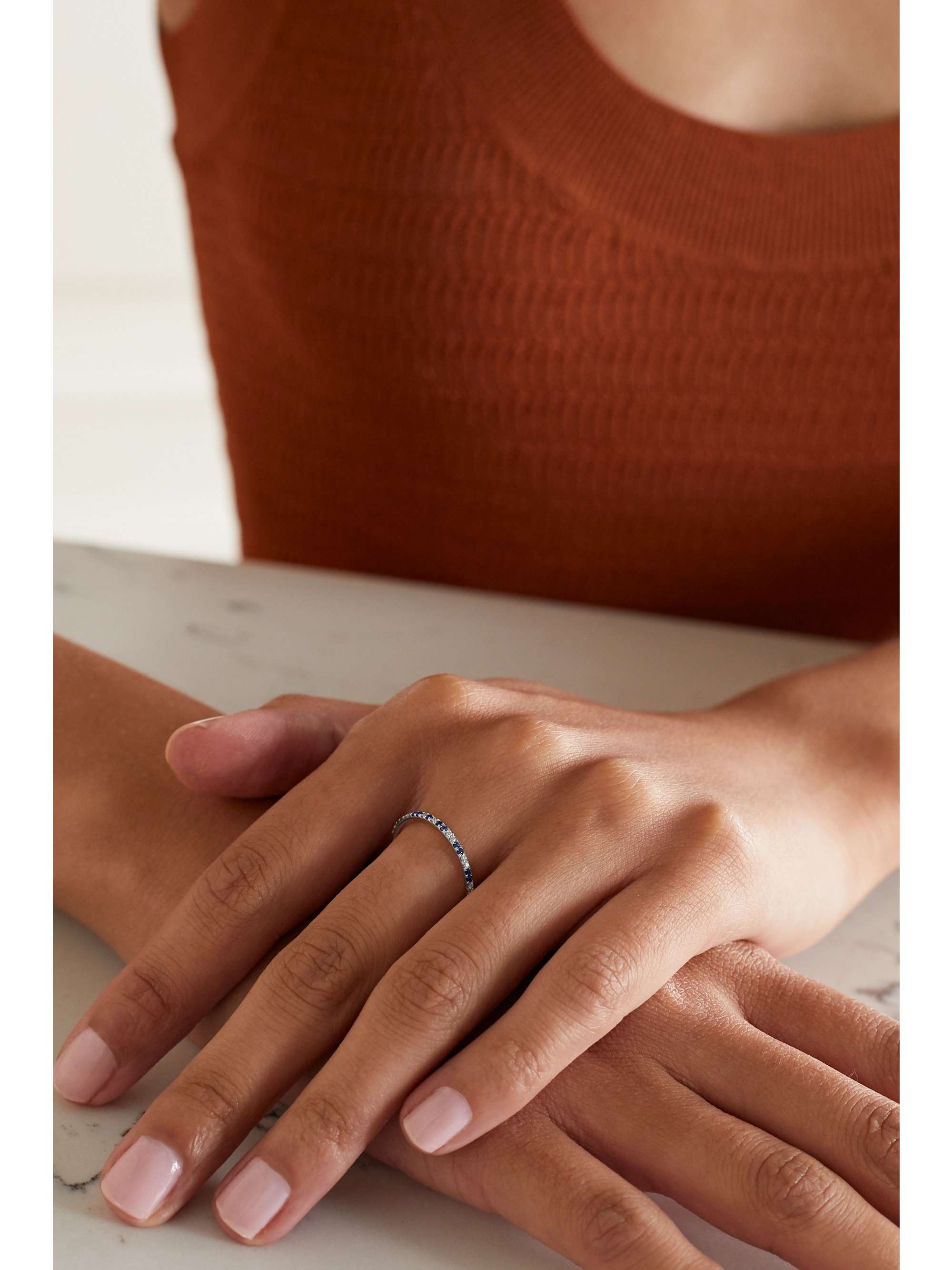 ILEANA MAKRI Thread 18-karat rose gold sapphire ring