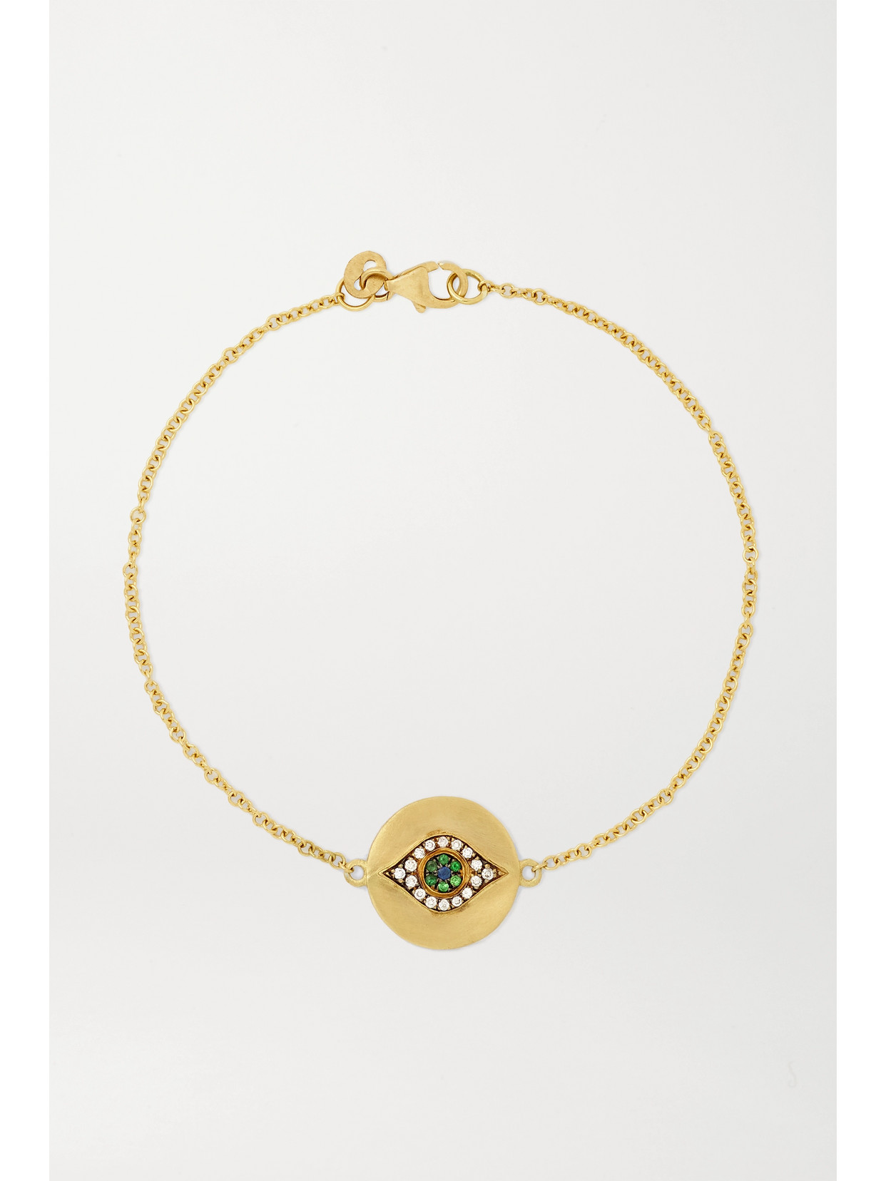Ileana Makri Eye 18kt Gold Bracelet With Diamonds, Tsavorites, And Sapphires In Gold