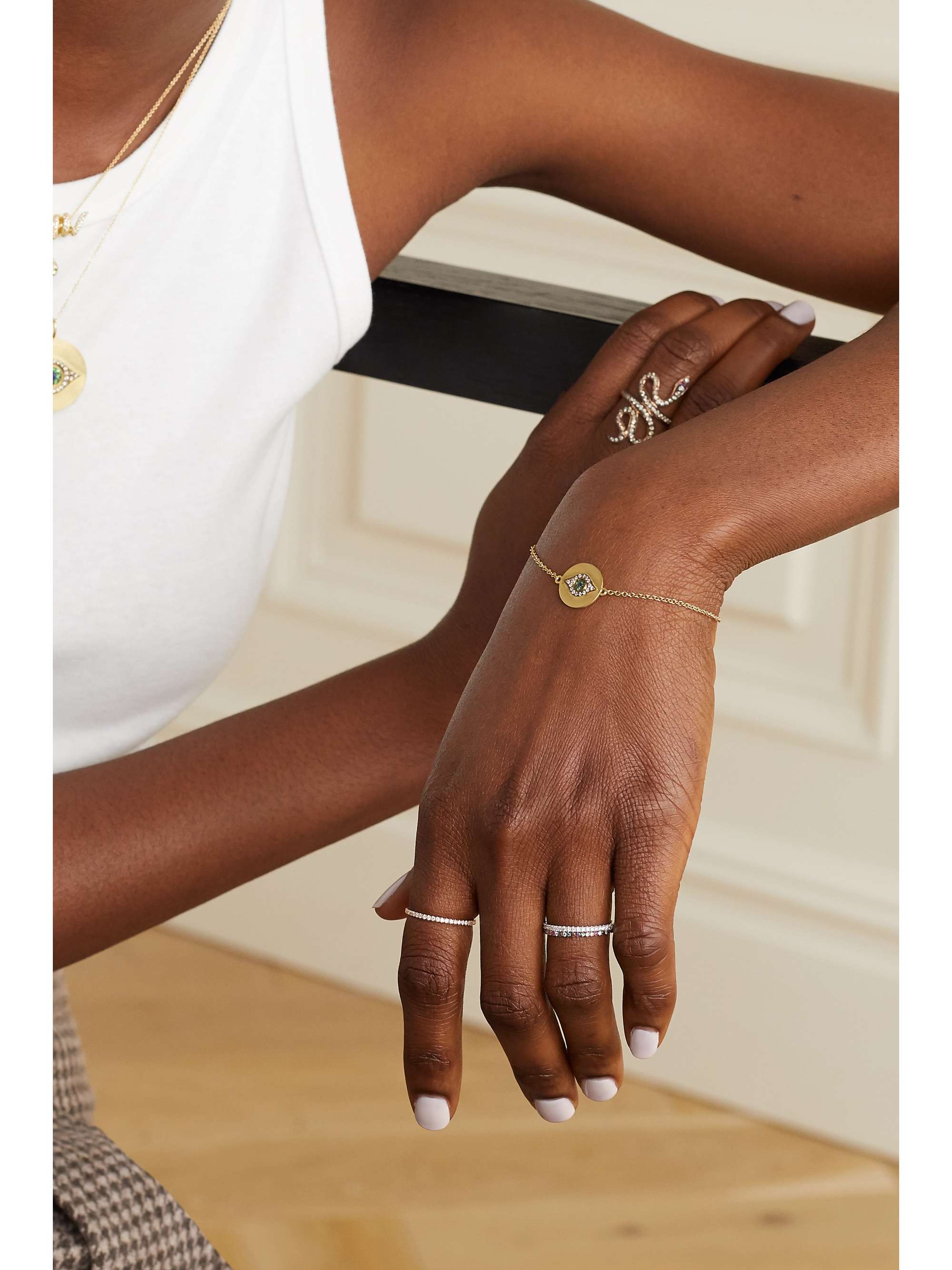 ILEANA MAKRI Golden Dawn 18-karat gold multi-stone bracelet