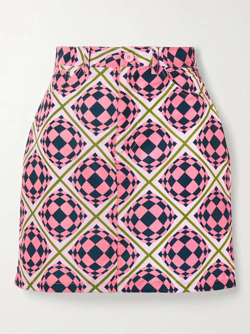 MAISIE WILEN Primetime Printed Shell Mini Skirt