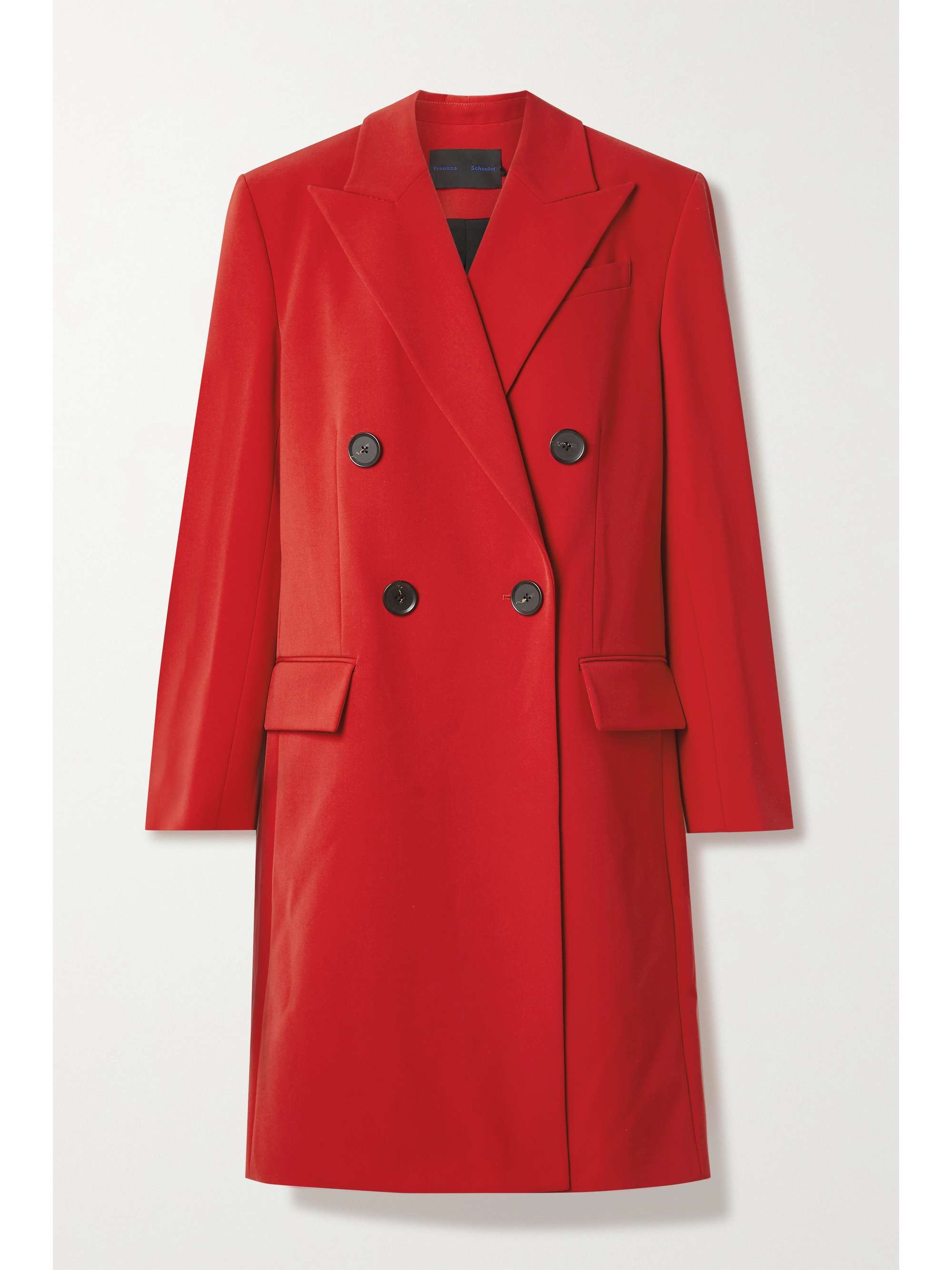red single breasted coat