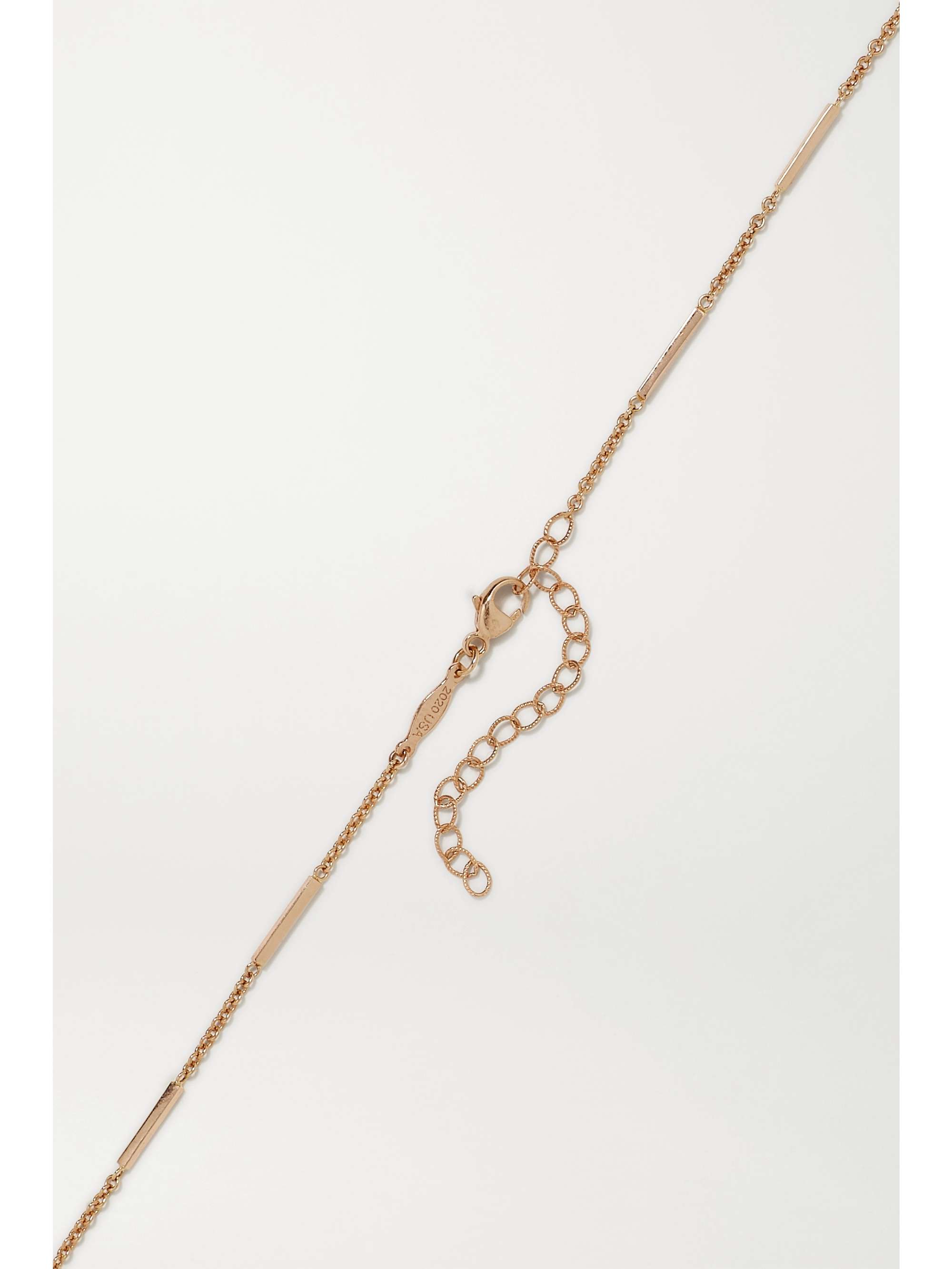 JACQUIE AICHE Pendulum 14-karat rose gold, opal and diamond necklace