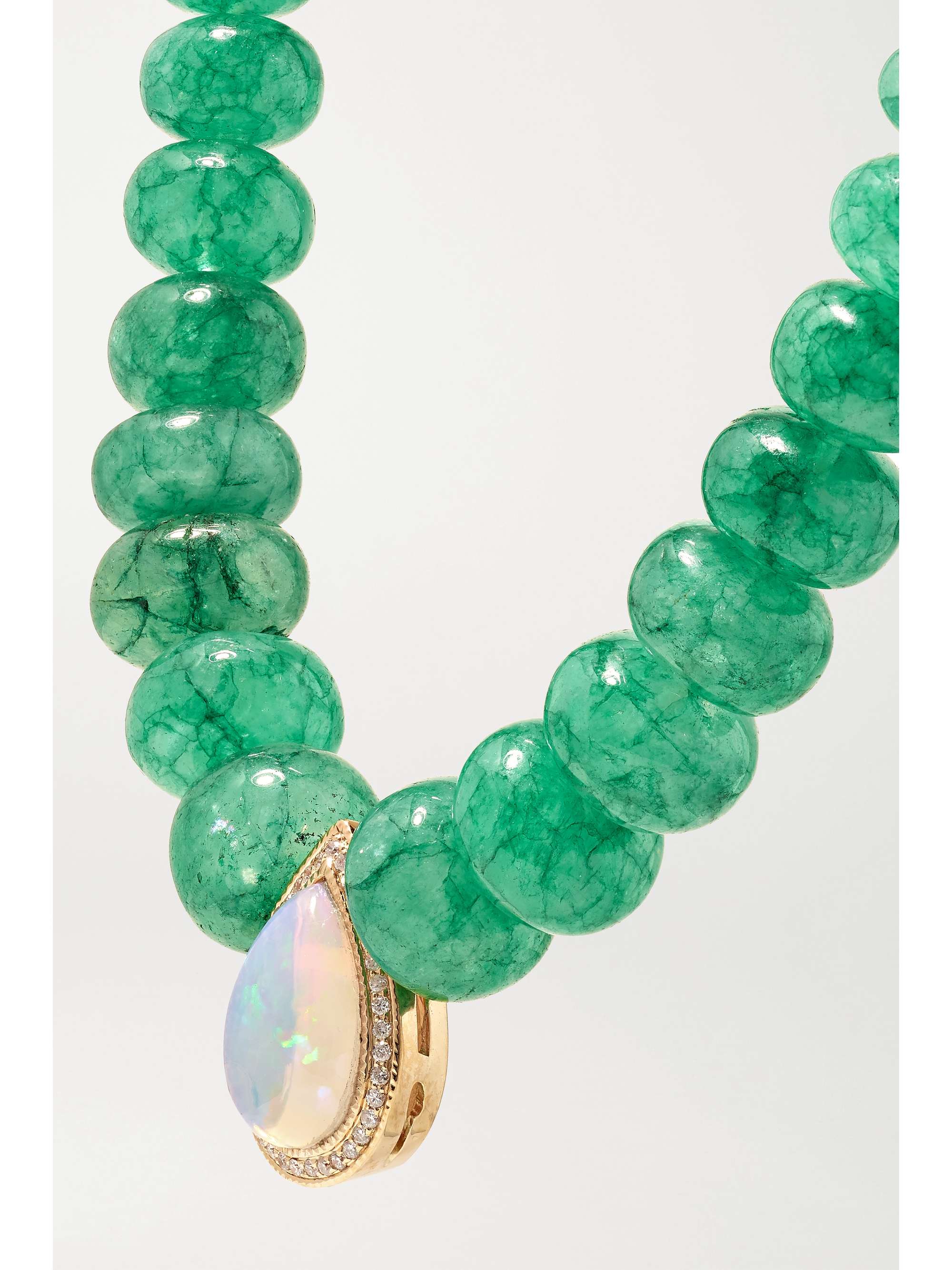 JACQUIE AICHE 14-karat gold multi-stone necklace