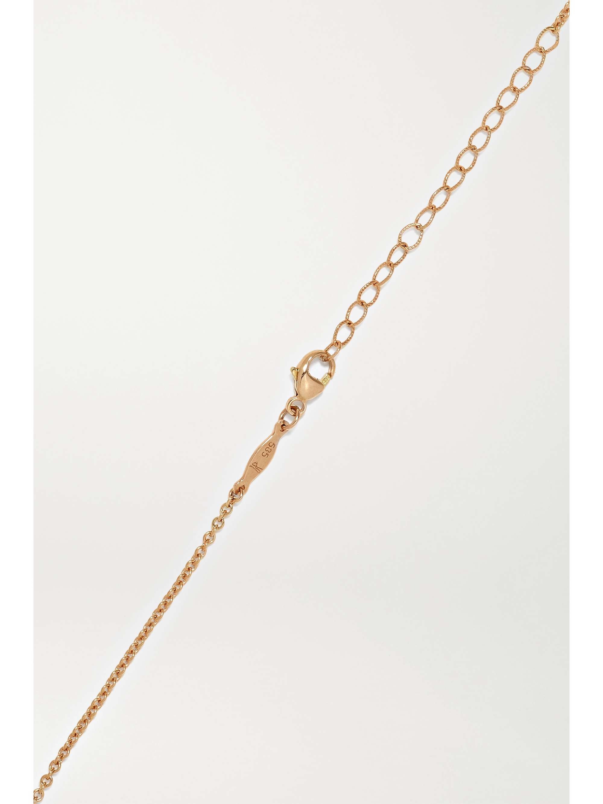 JACQUIE AICHE Shaker 14-karat rose gold, turquoise and diamond necklace