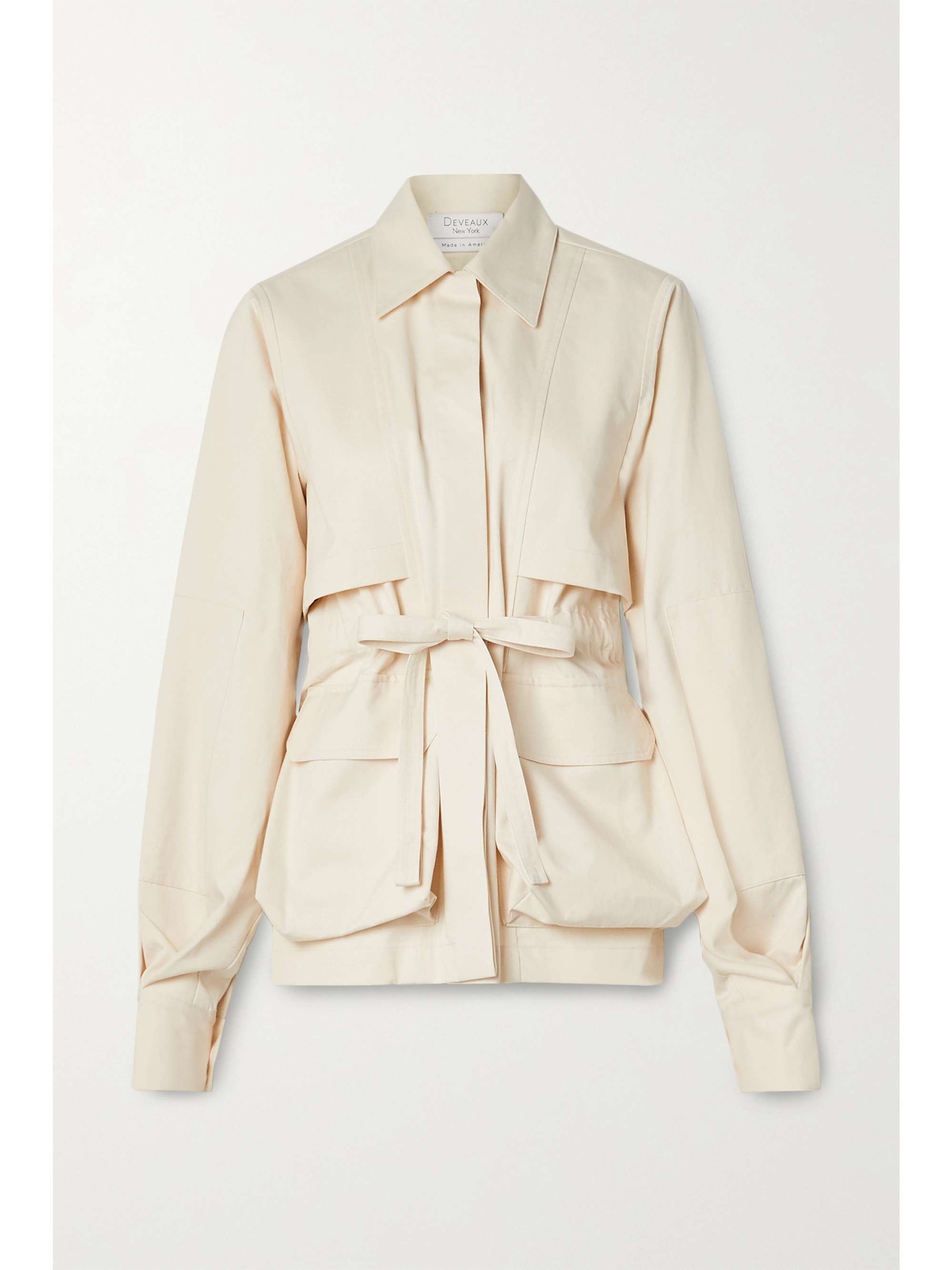 cream belted jacket