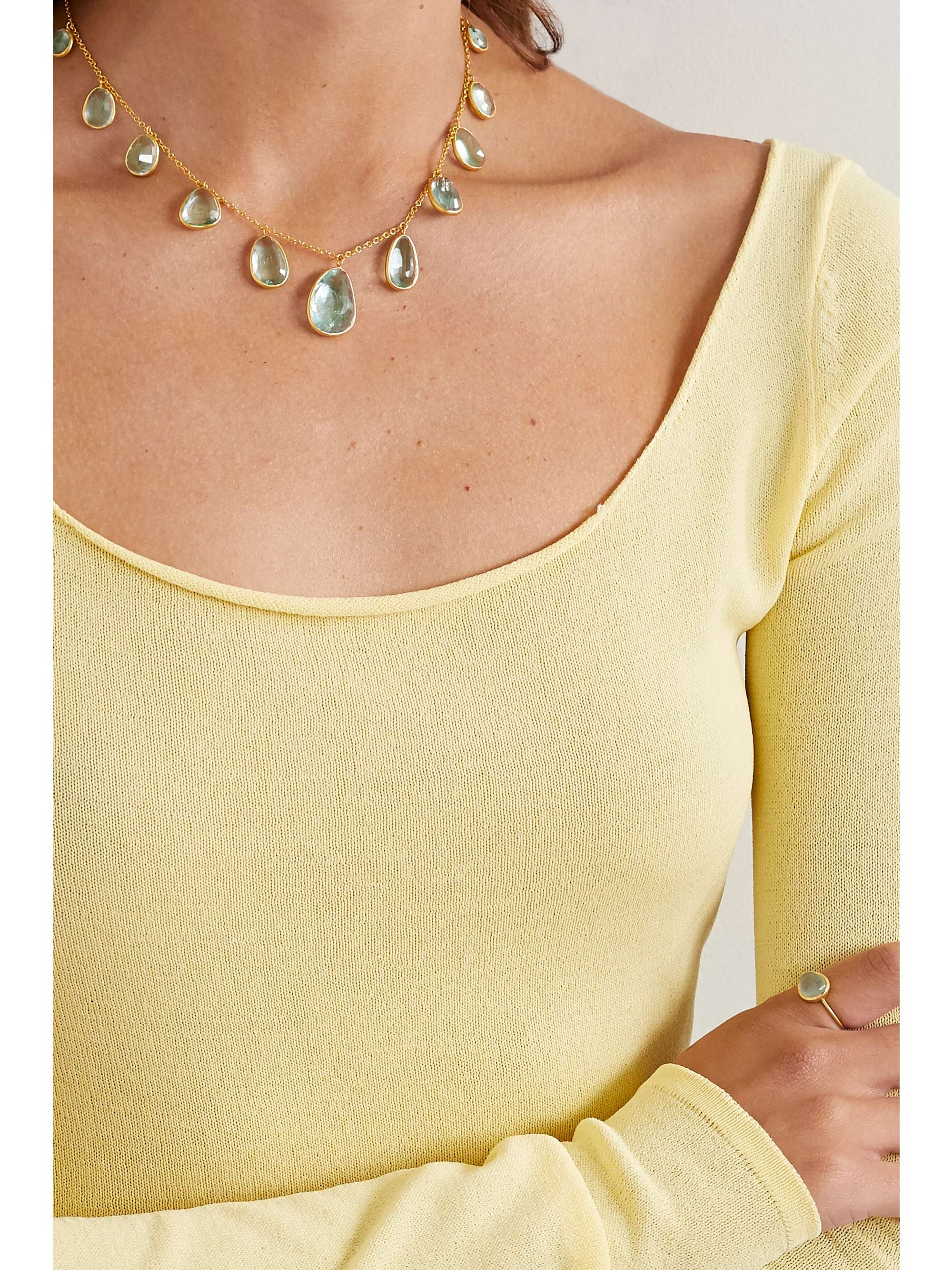 PIPPA SMALL 18-karat gold aquamarine necklace