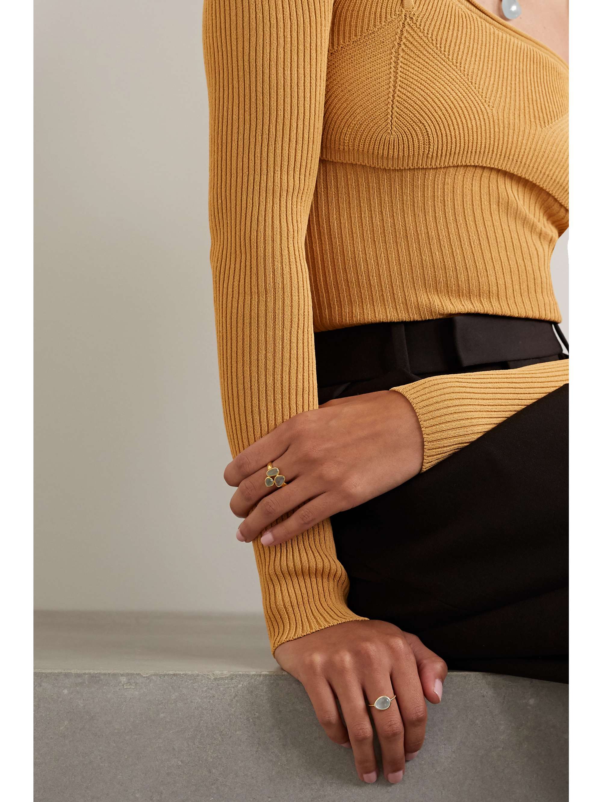 PIPPA SMALL 18-karat gold aquamarine ring