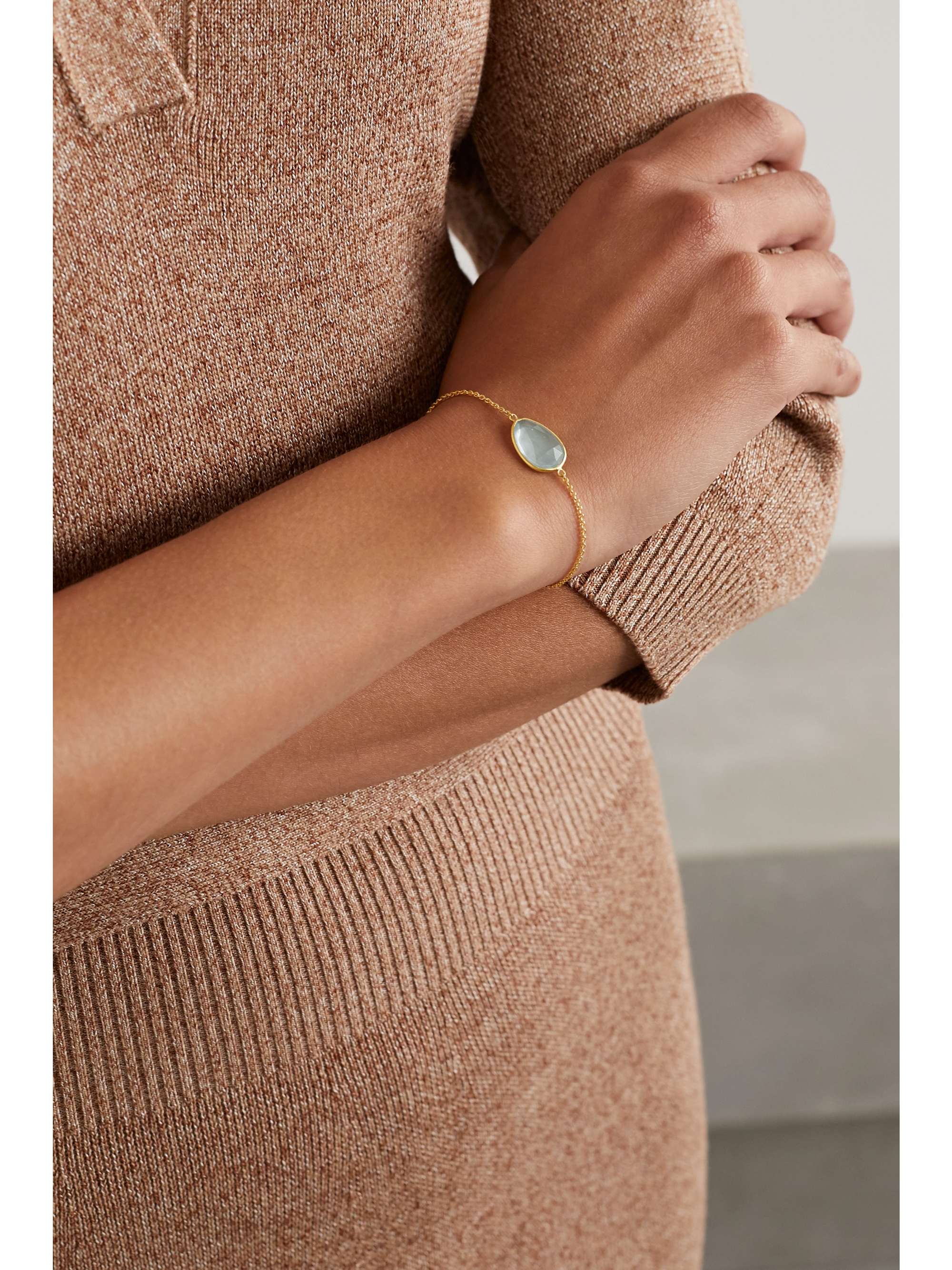 PIPPA SMALL 18-karat gold aquamarine bracelet