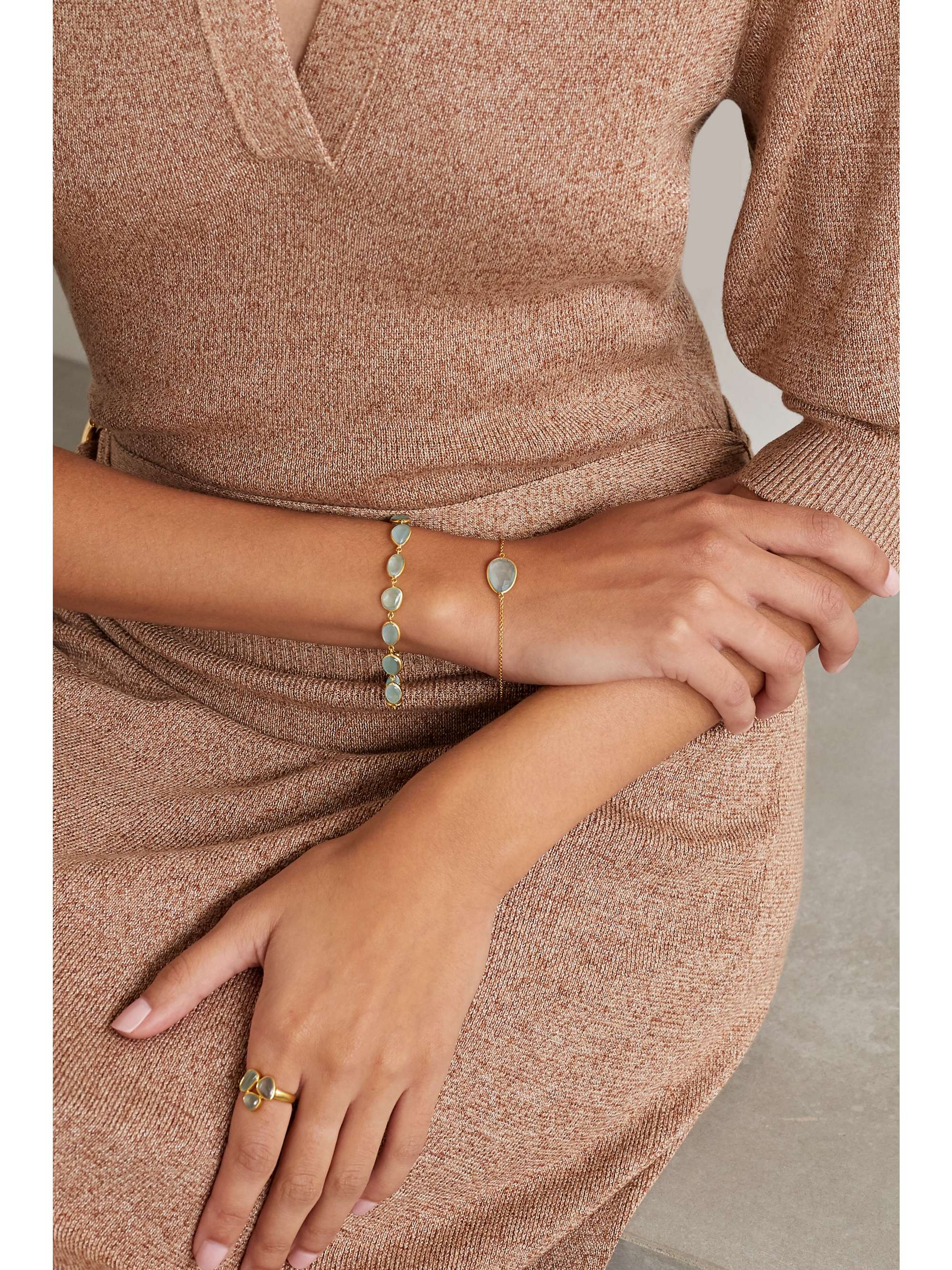 PIPPA SMALL 18-karat gold aquamarine bracelet