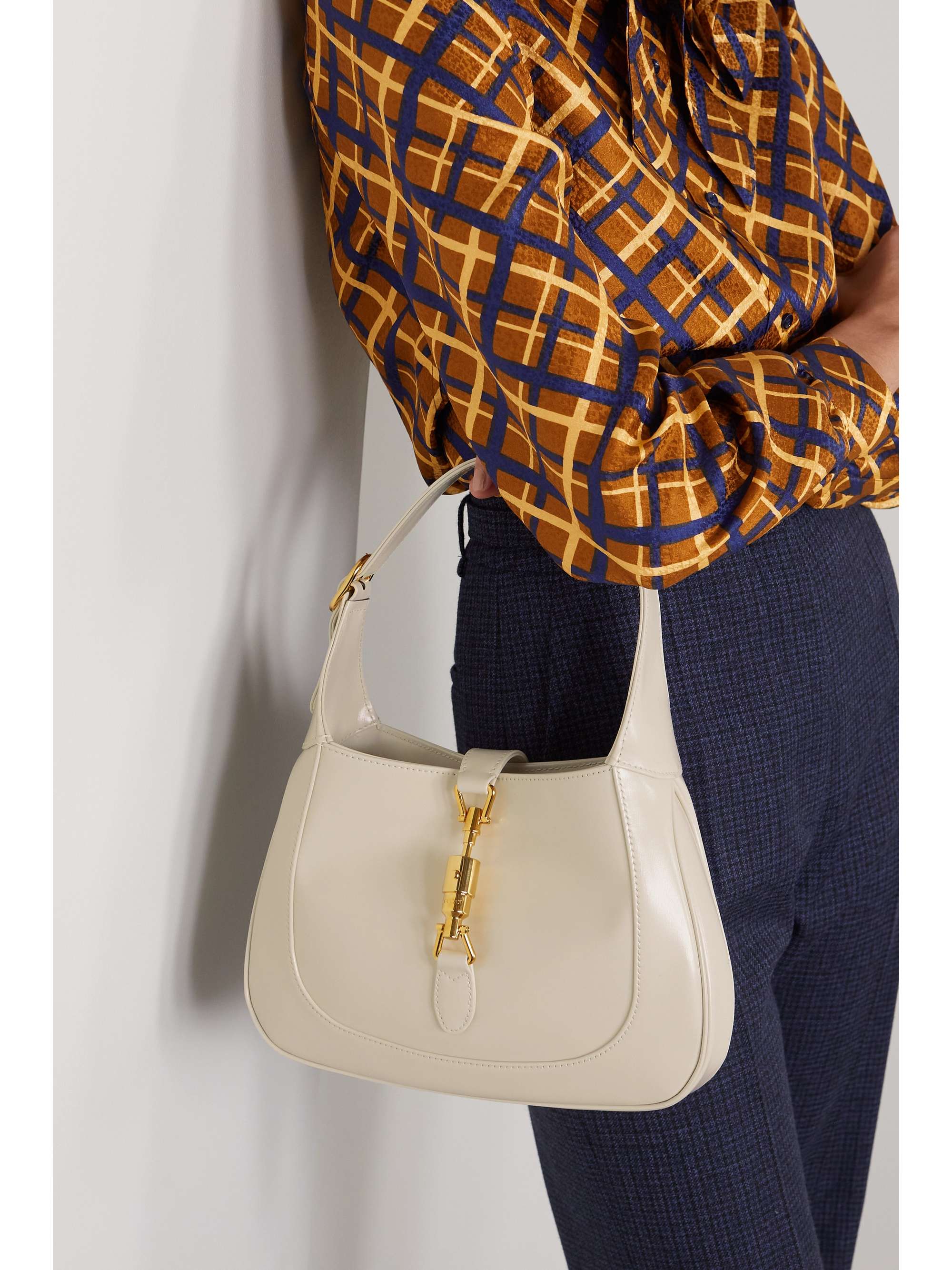 Jackie 1961 Small Hobo Bag In White Leather