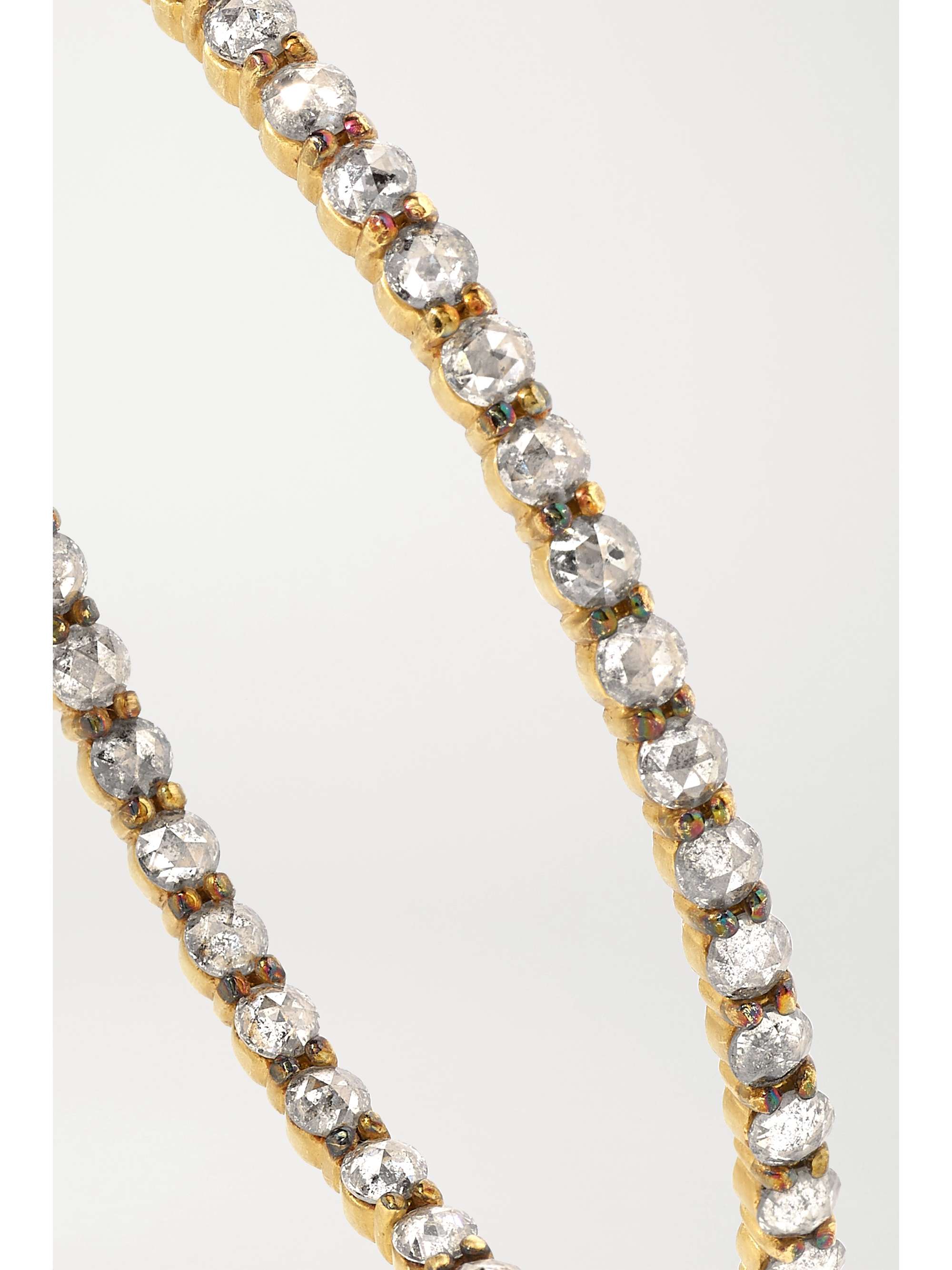 SYLVA & CIE 18-karat gold multi-stone hoop earrings