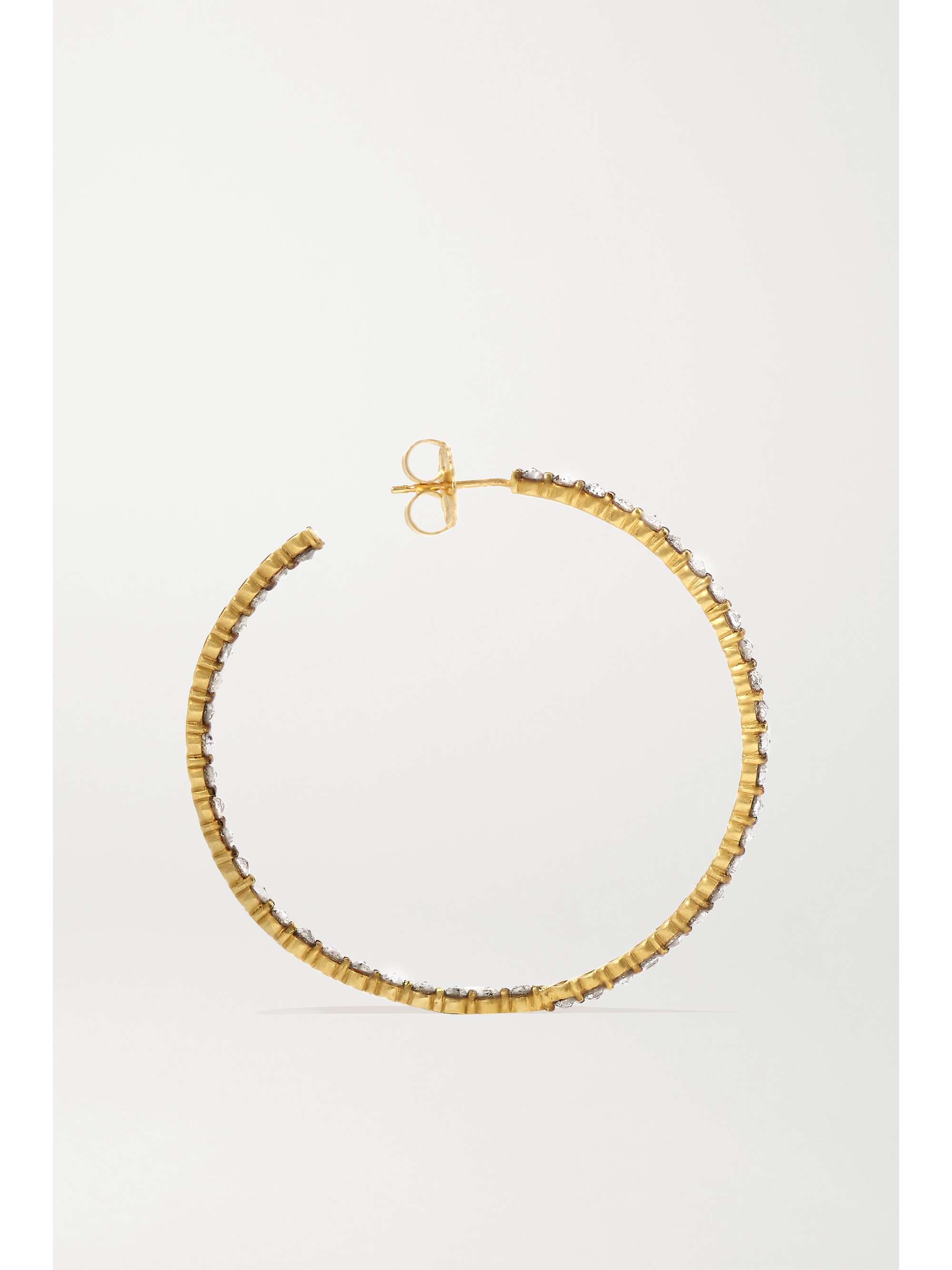 SYLVA & CIE 18-karat gold multi-stone hoop earrings