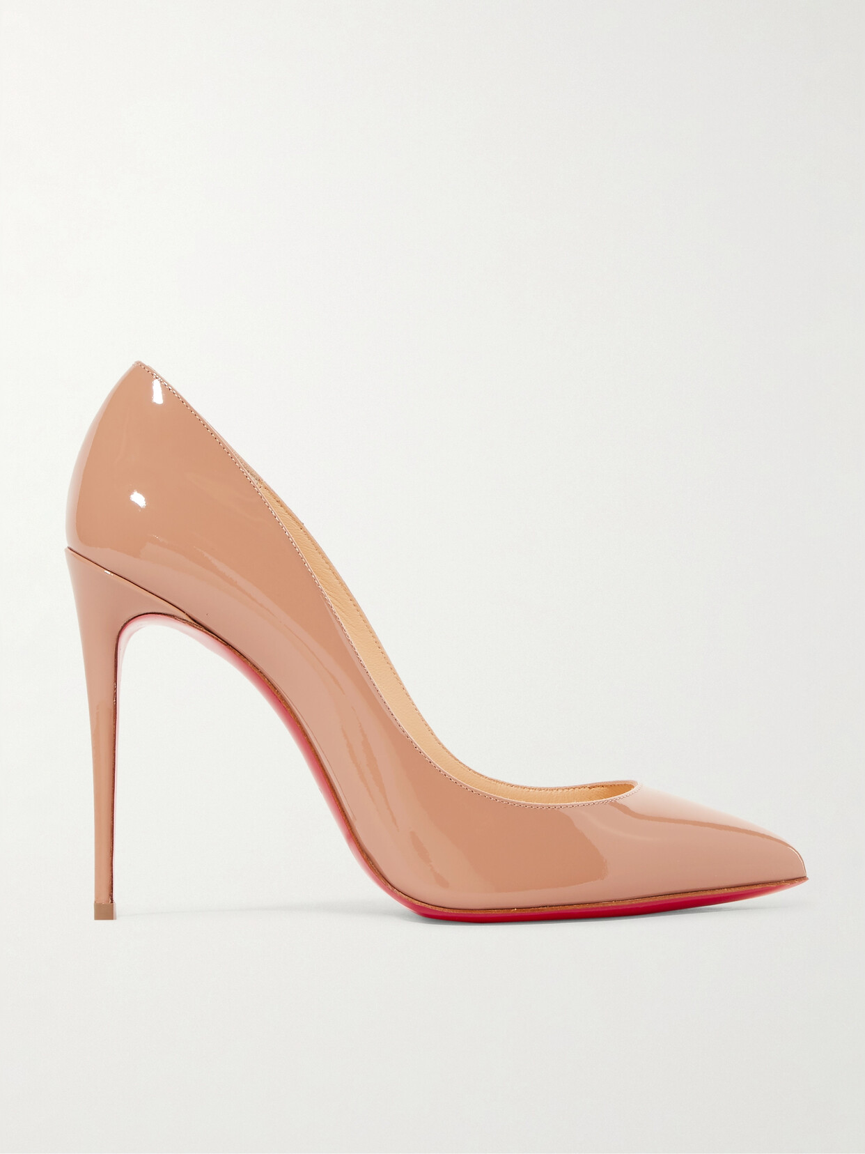 Christian Louboutin Pigalle Follies 100 Patent-leather Pumps In Neutral