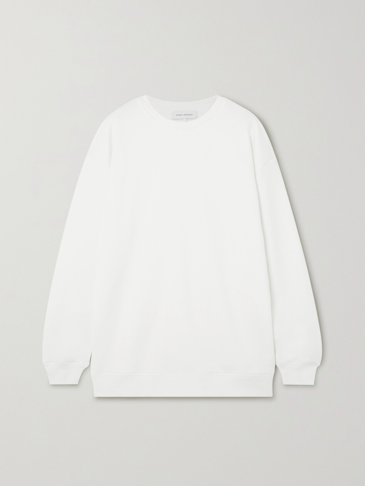 Ninety Percent - + Net Sustain Linda Organic Cotton-terry Sweatshirt - Off-white image