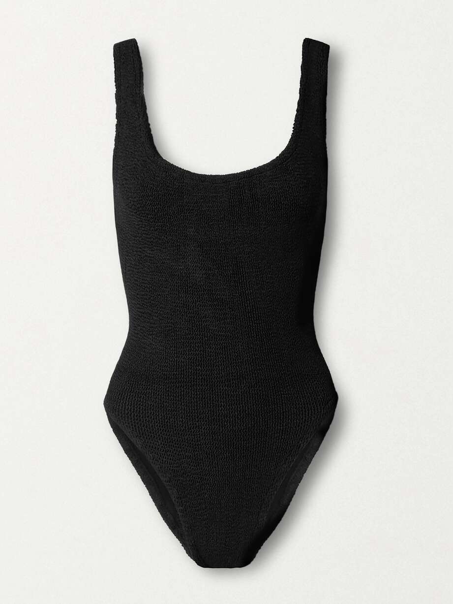 Seersucker Swimsuit Black