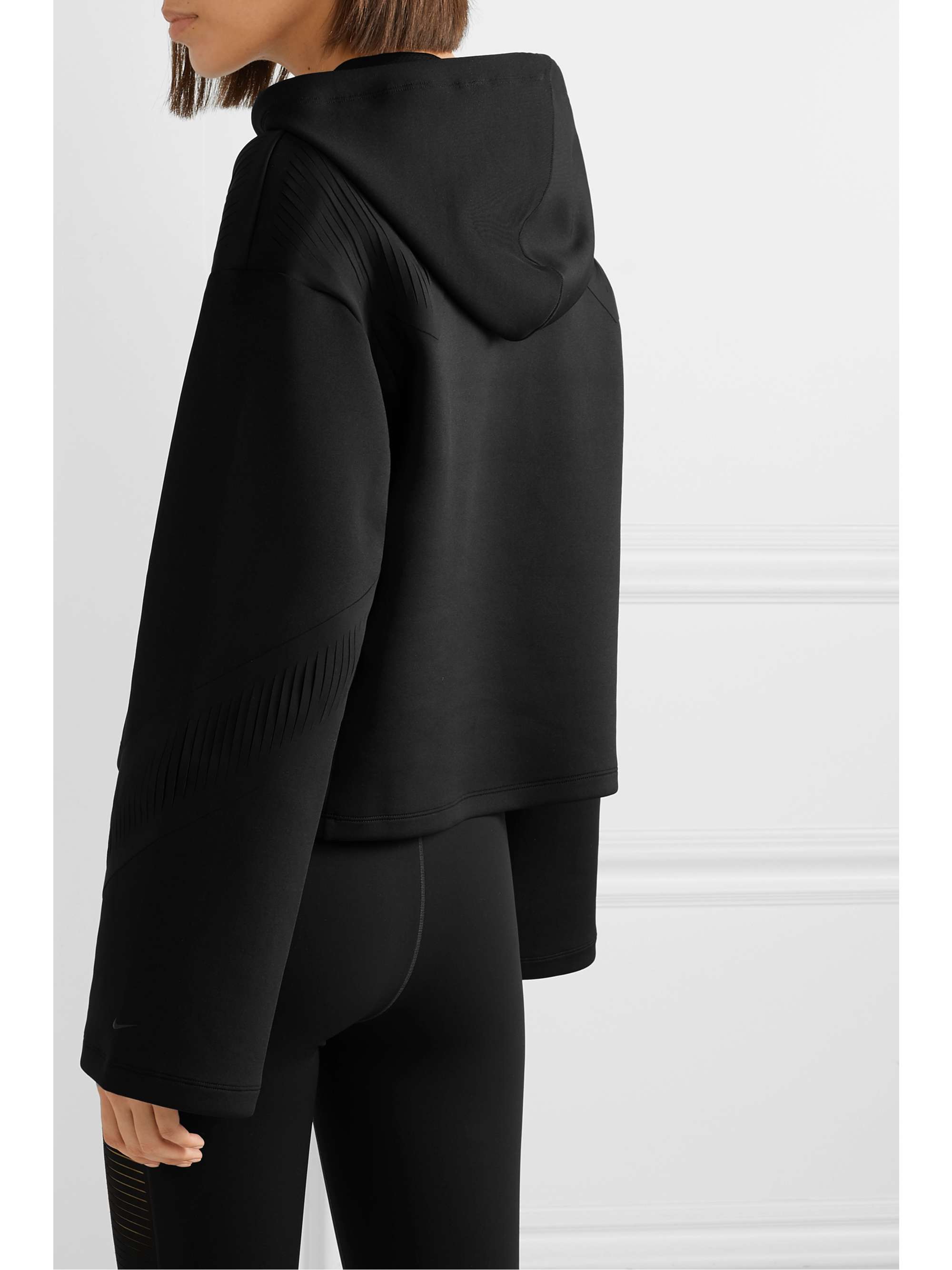 NIKE Cropped laser-cut Dri-FIT hoodie