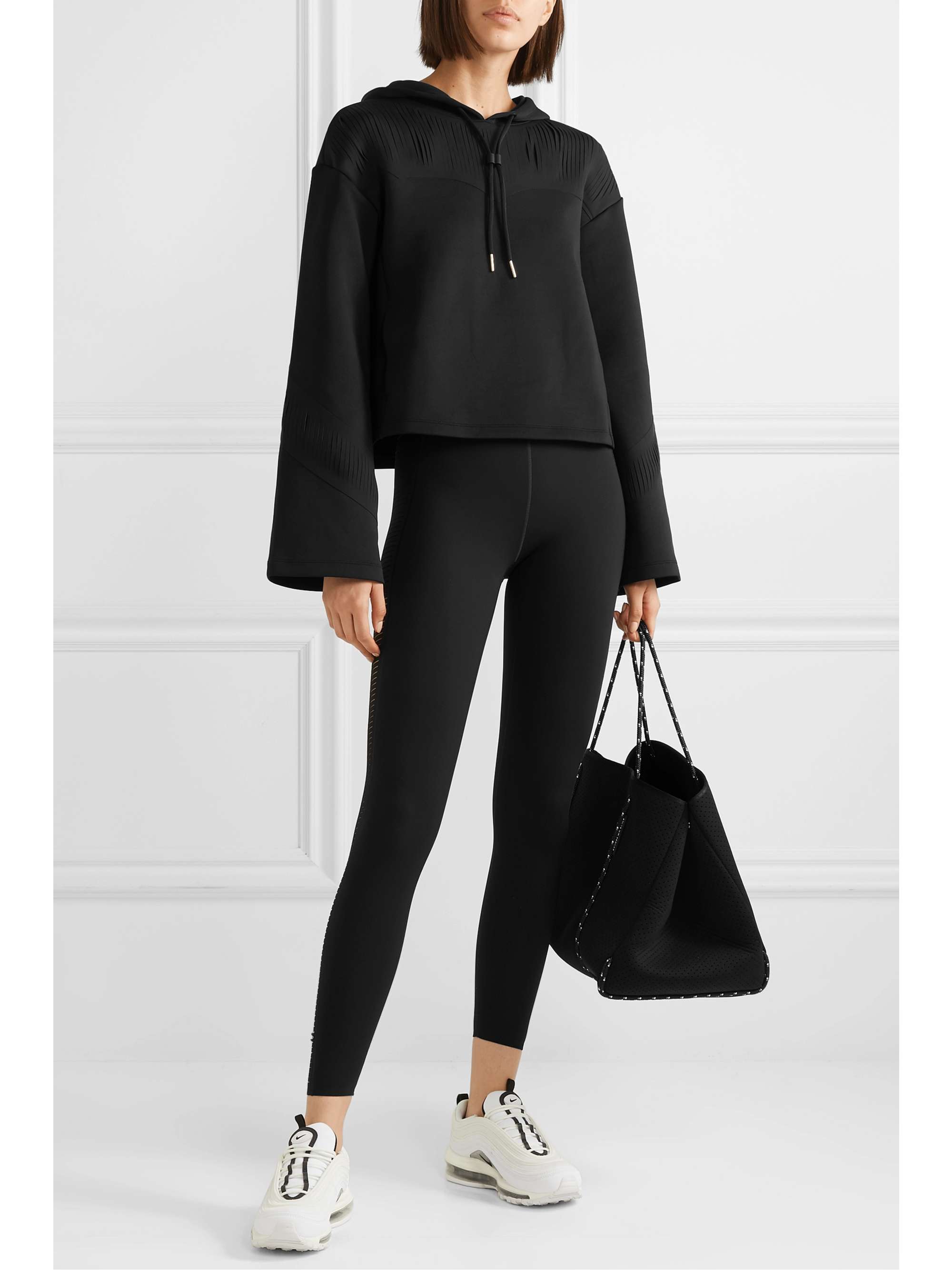 NIKE Cropped laser-cut Dri-FIT hoodie
